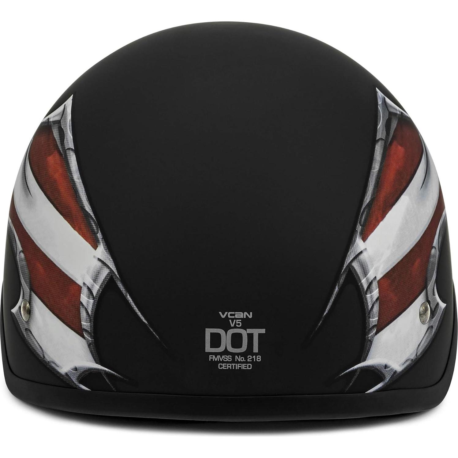 VCAN Cruiser Patriotic Eagle USA Graphics Motorcycle Half Helmet