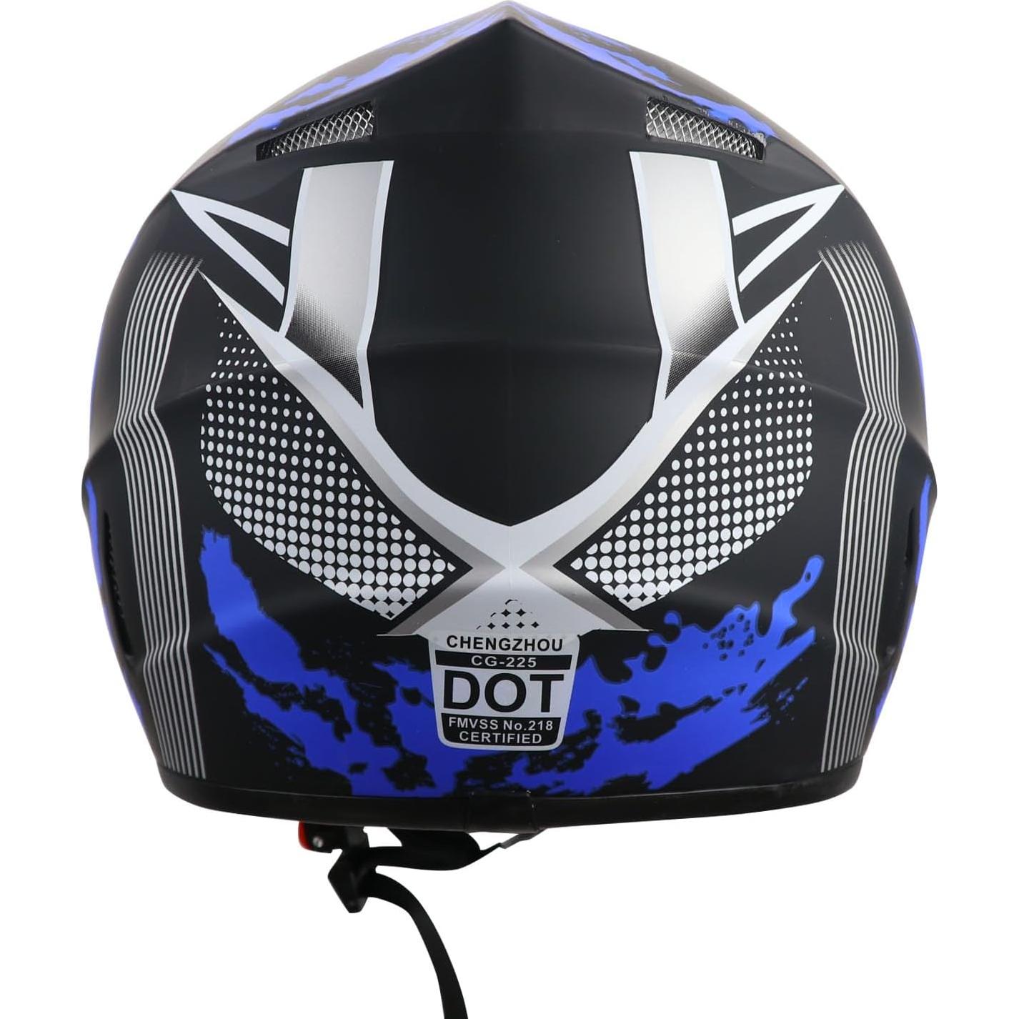 Motorcycle Dirt Bike Helmet Full Face Motocross Helmets for Outdoor Sports Off Road Racing Mountain Bike Men Women Off-Road Helmet Gloves Goggles for Adult Youth DOT/FMVSS 218 Approve