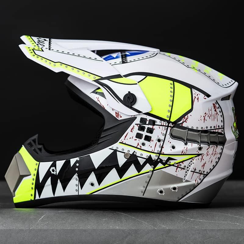 Motocross Offroad Helmet Dirt Bike Street Helmet Motorcycle Helmets ATV BMX MX Helmet with Gloves Goggles Mask for Unisex Youth Kids DOT / FMVSS 218 Approved