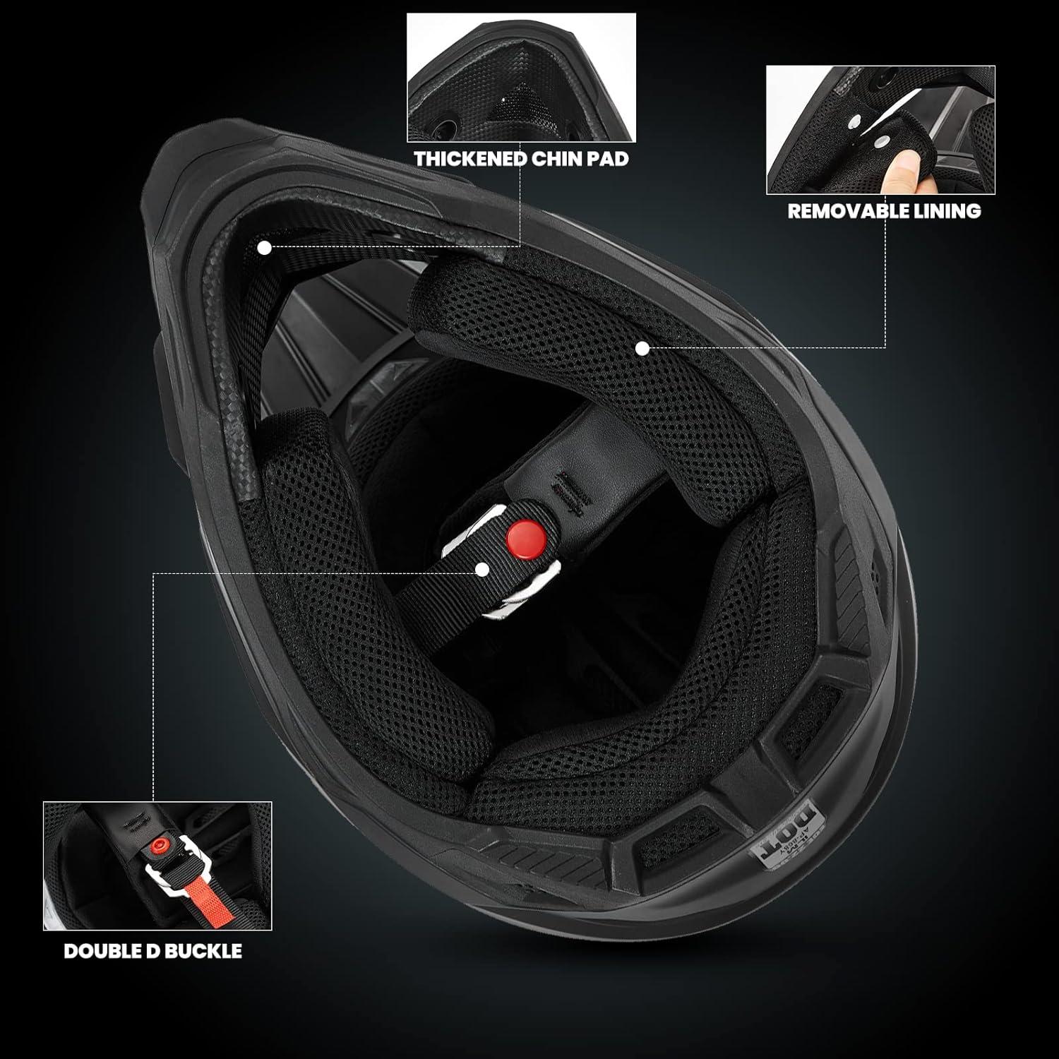 Casco ILM AP-868 Verde Fluorescente Adulto XS Offroad