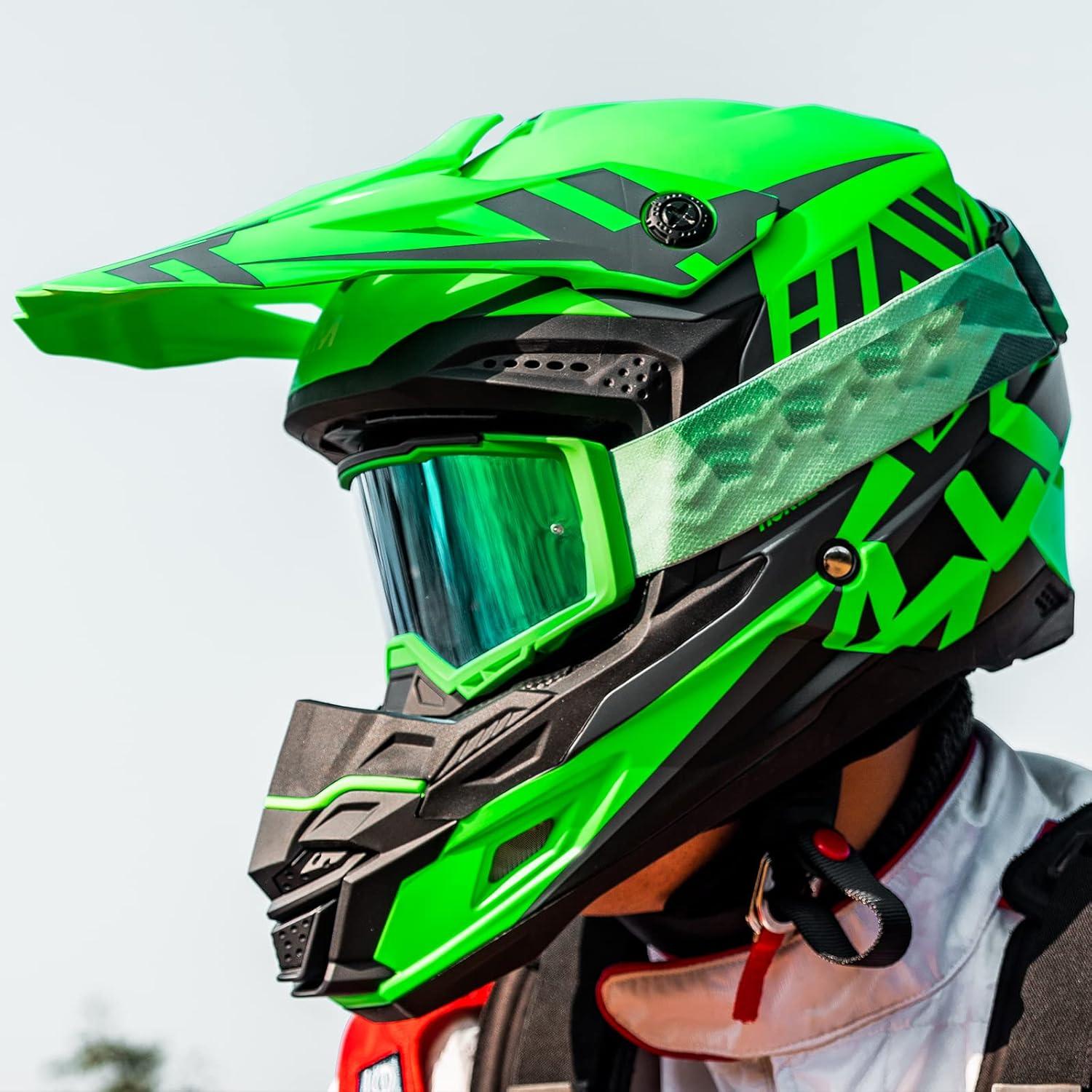 Casco ILM AP-868 Verde Fluorescente Adulto XS Offroad