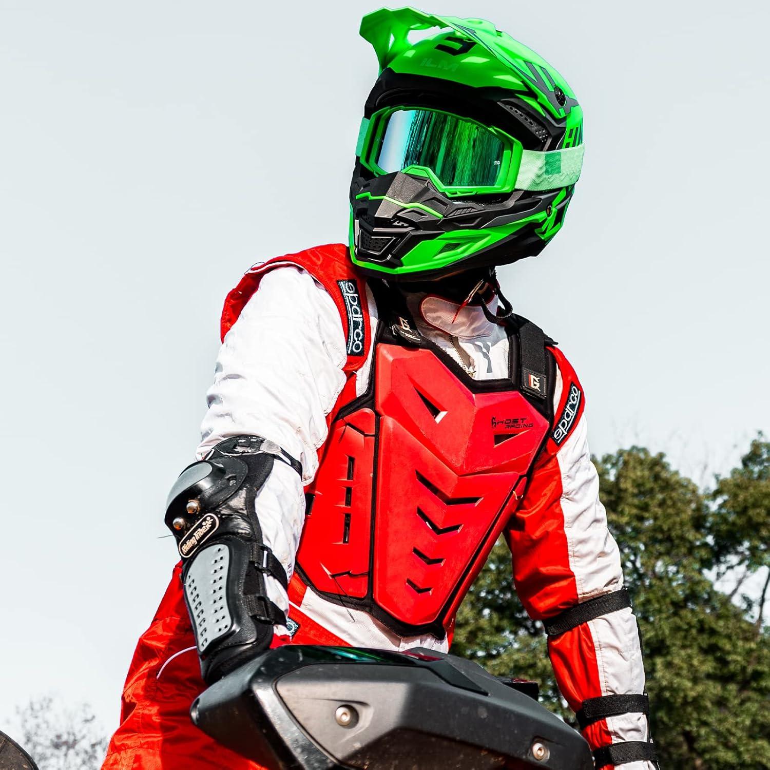 Casco ILM AP-868 Verde Fluorescente Adulto XS Offroad