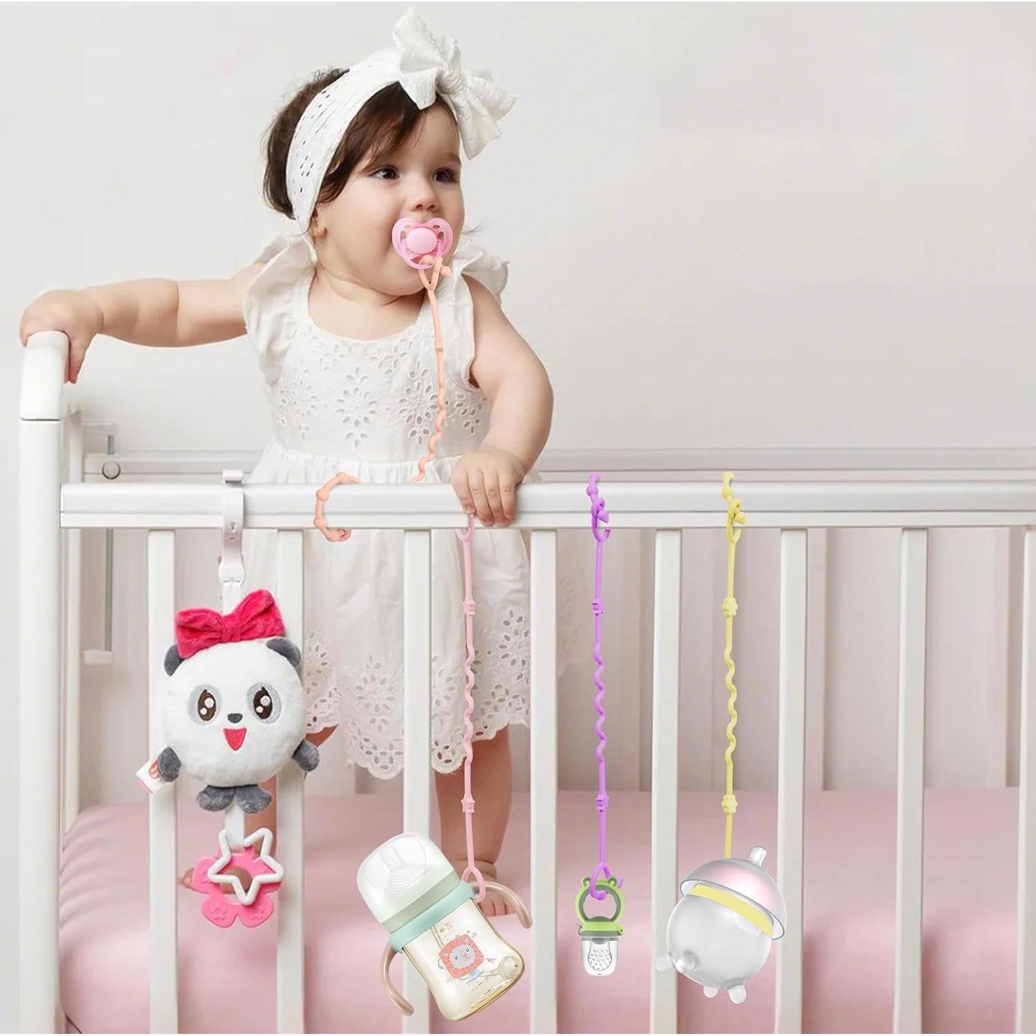 Correas para Juguetes de Bebé RTMOK, Set de 4 Clips de Silicona