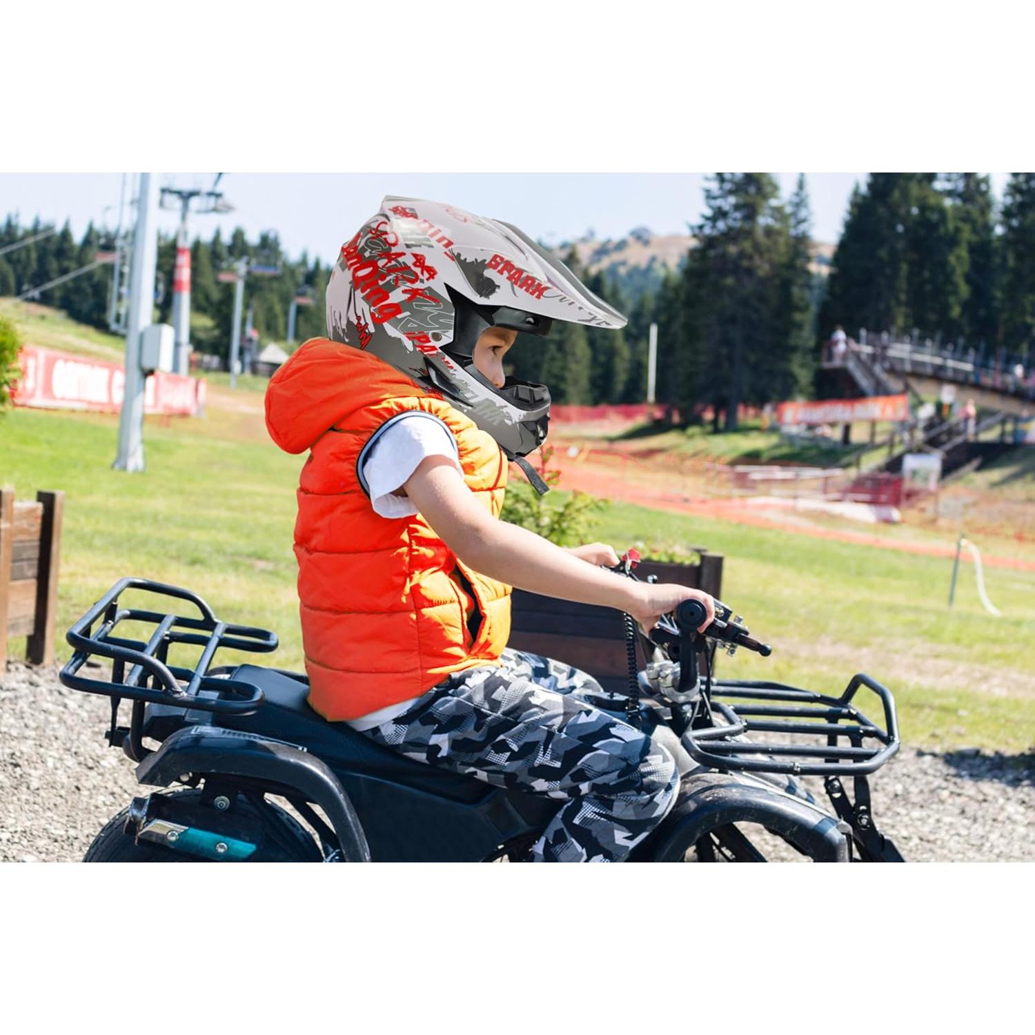 Casco de Motocross SanQing Grande Blanco Certificado DOT