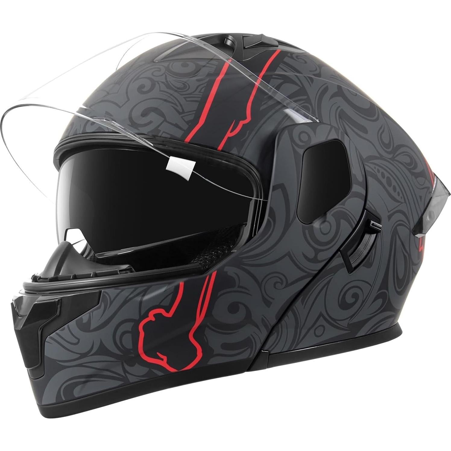 Casco Modular SPARK JMK-2025210 Doble Visor Grande Calavera
