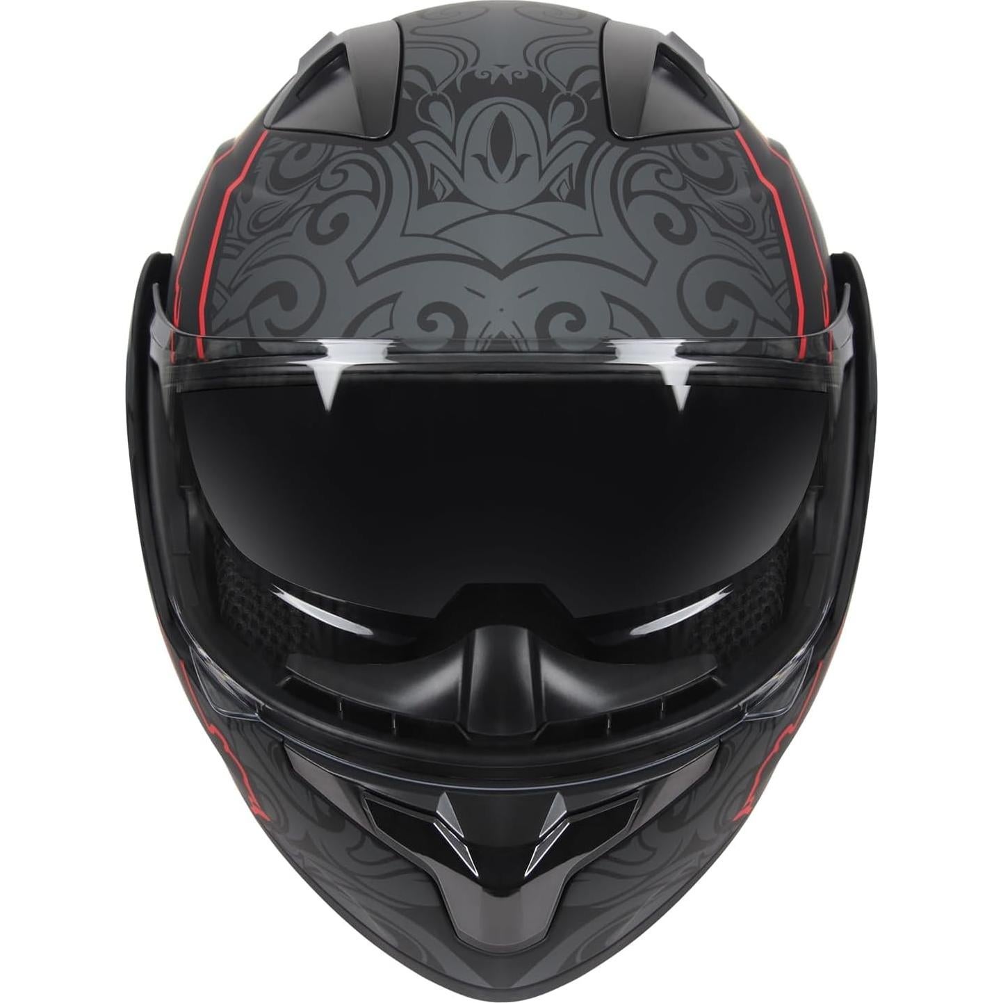 Casco Modular SPARK JMK-2025210 Doble Visor Grande Calavera