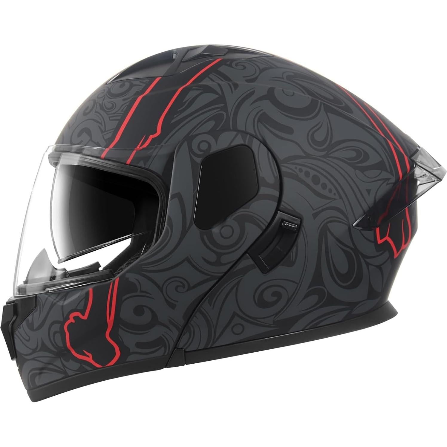 Casco Modular SPARK JMK-2025210 Doble Visor Grande Calavera