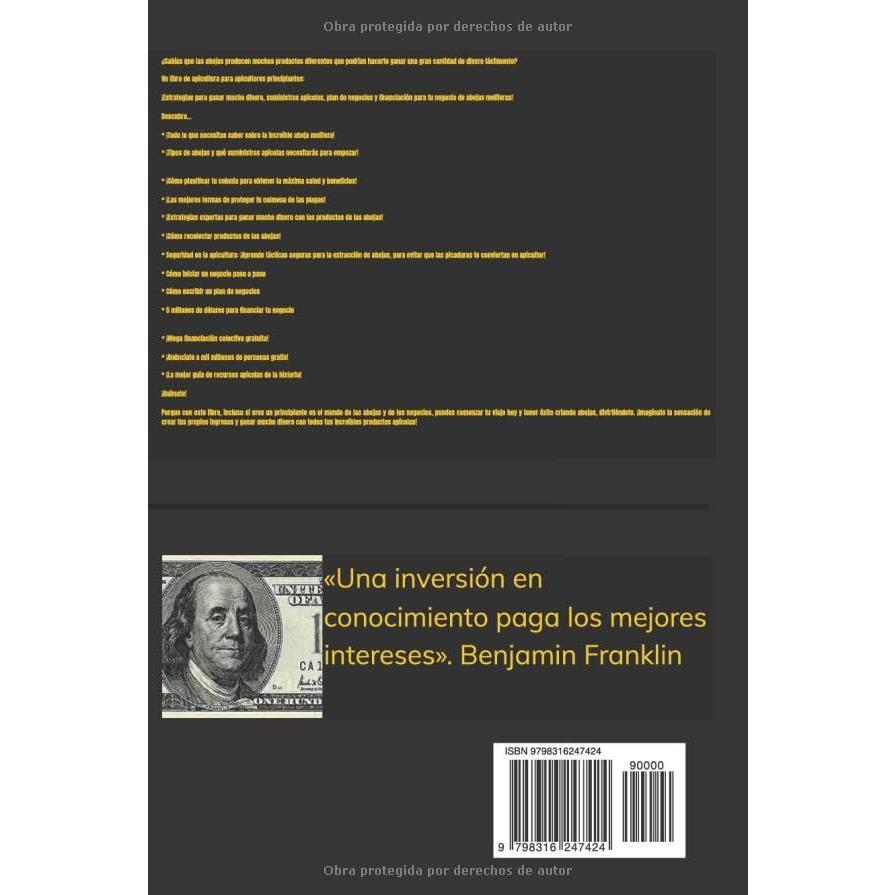 Libro de apicultura para principiantes: Estrategias de dinero masivo, Suministros apícolas & Plan de negocio & Financiación para Su negocio de abejas (Spanish Edition)