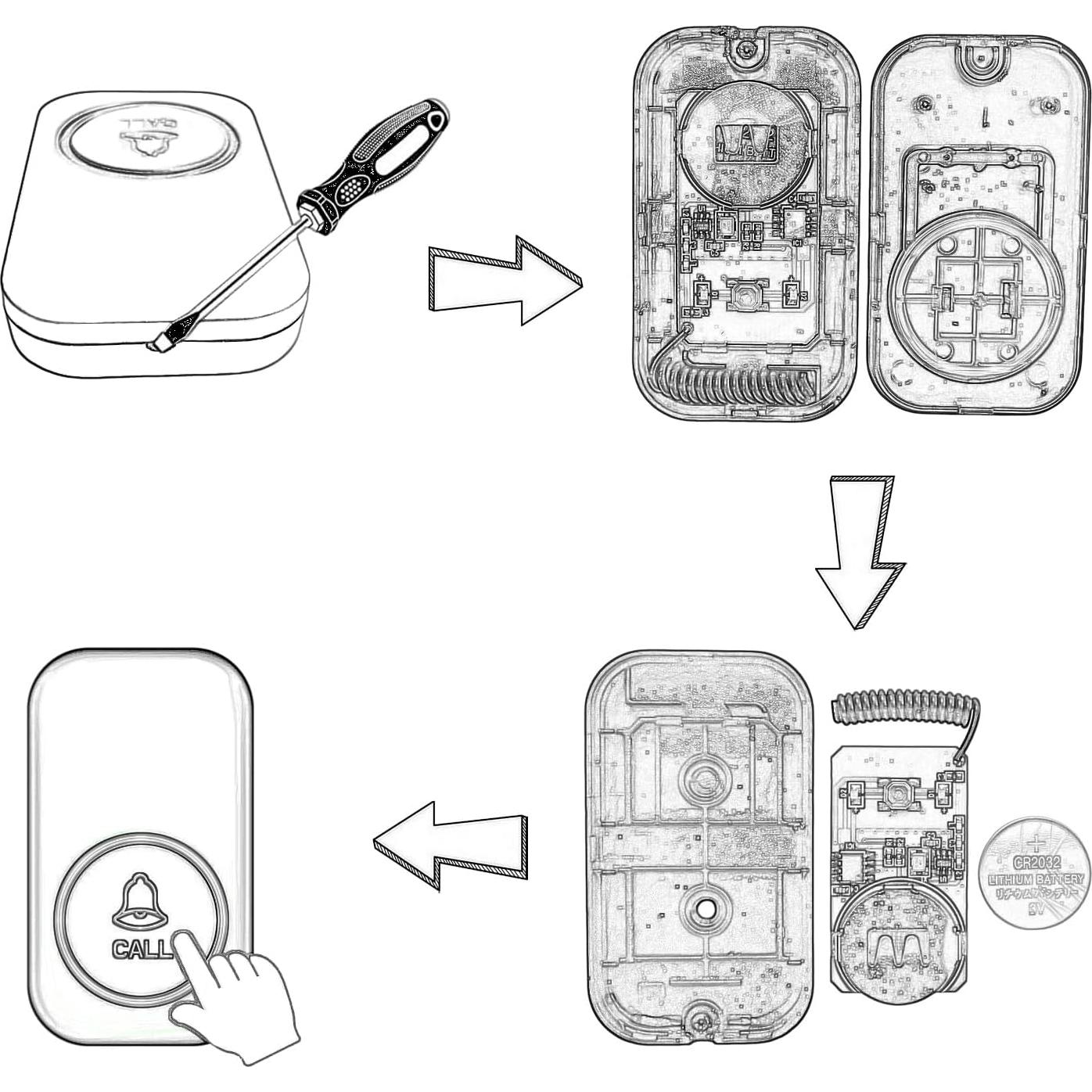 Pulsador de Cuidador FullHouse Inalámbrico 304m SOS IP55