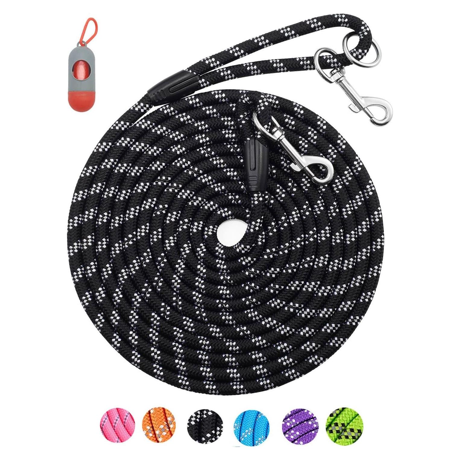 Correa Larga para Perros Lanwandeng 6.10m Resistente Negra