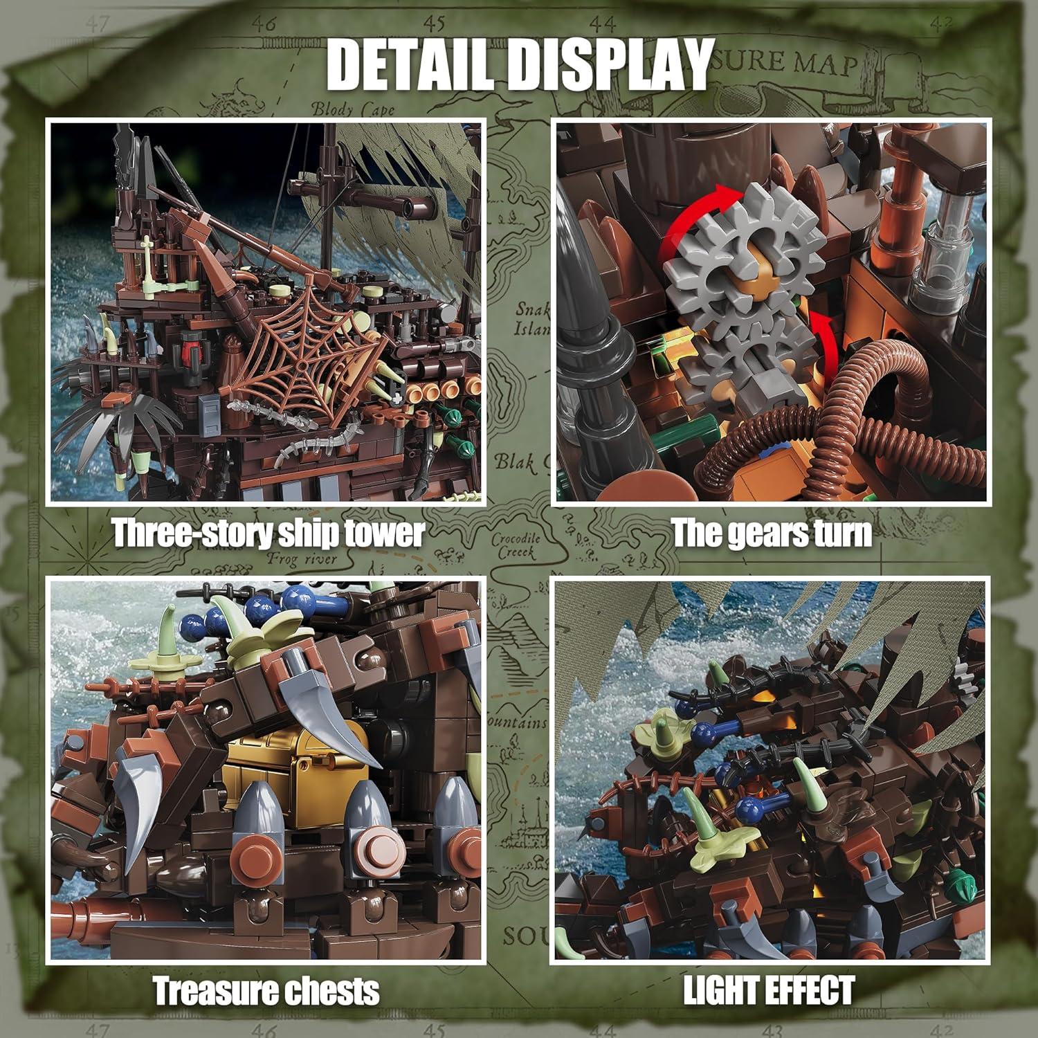 Barco Pirata Volador TYCOLE MOC 2159 Piezas con Luces