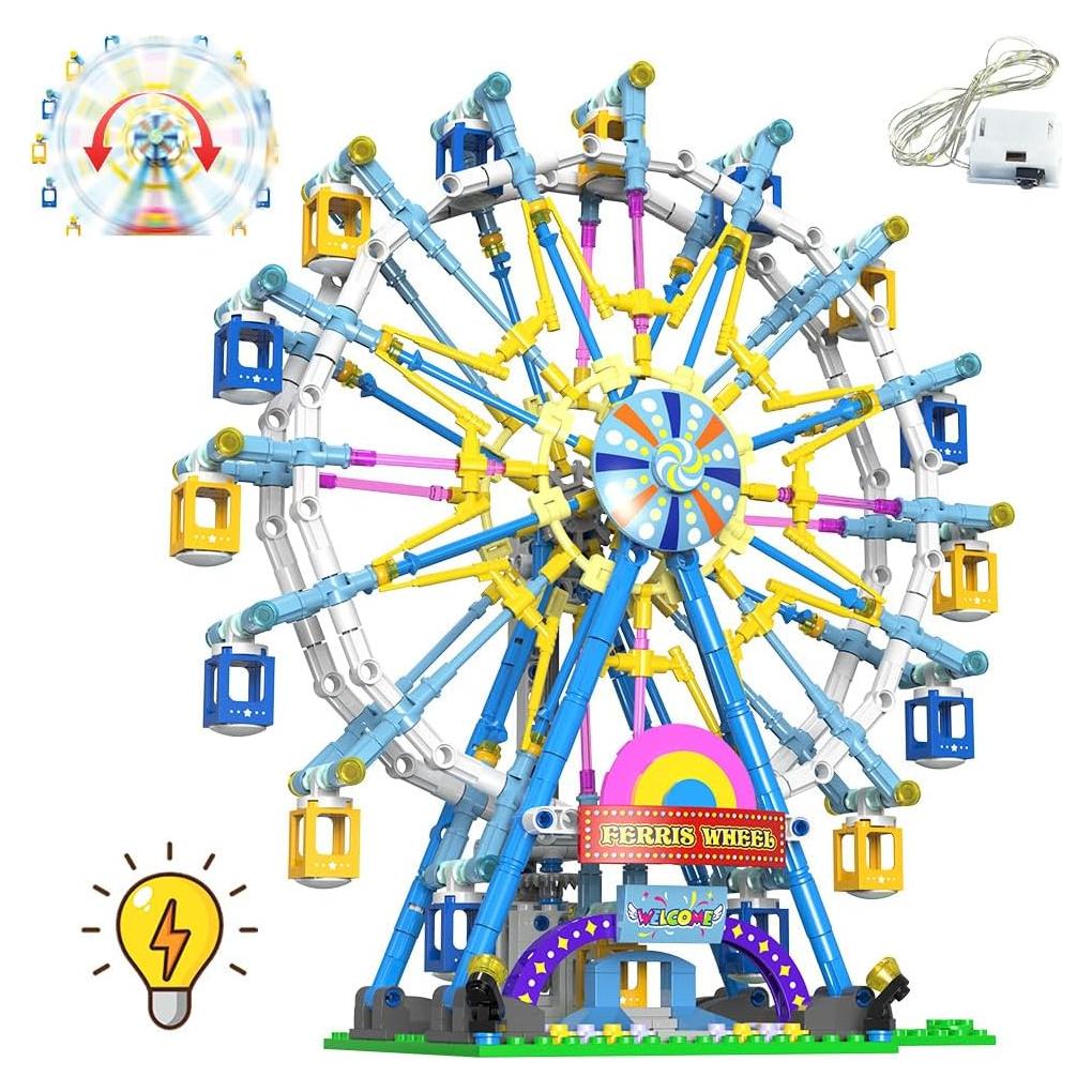Kit de Bloques de Construcción Rueda de la Fortuna LED 813 Piezas