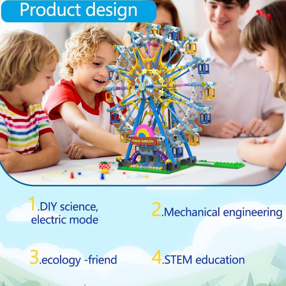 Kit de Bloques de Construcción Rueda de la Fortuna LED 813 Piezas