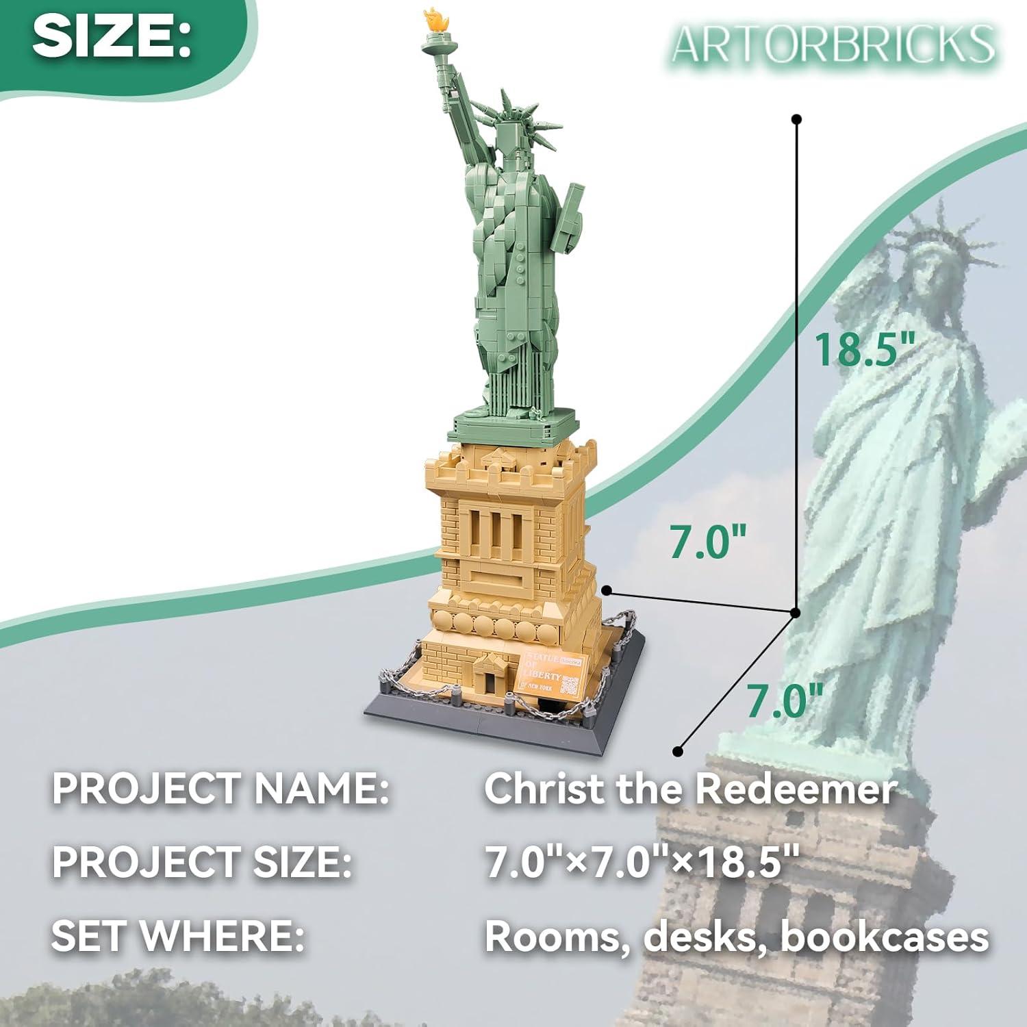 ArtorBricks Estatua de la Libertad 1577 Piezas Modelo Deluxe