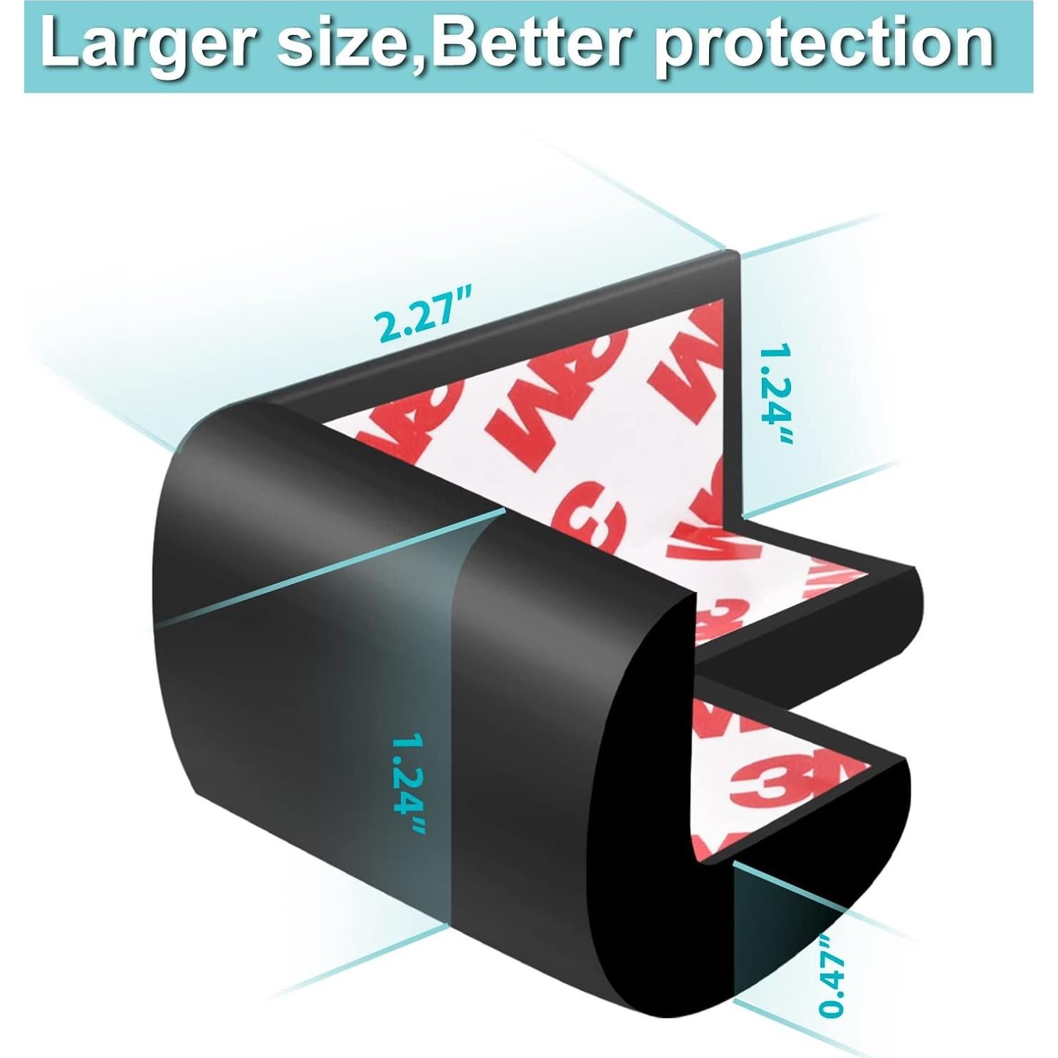 Paquete de 12 Protectores de Esquinas USfloatwishes Negro