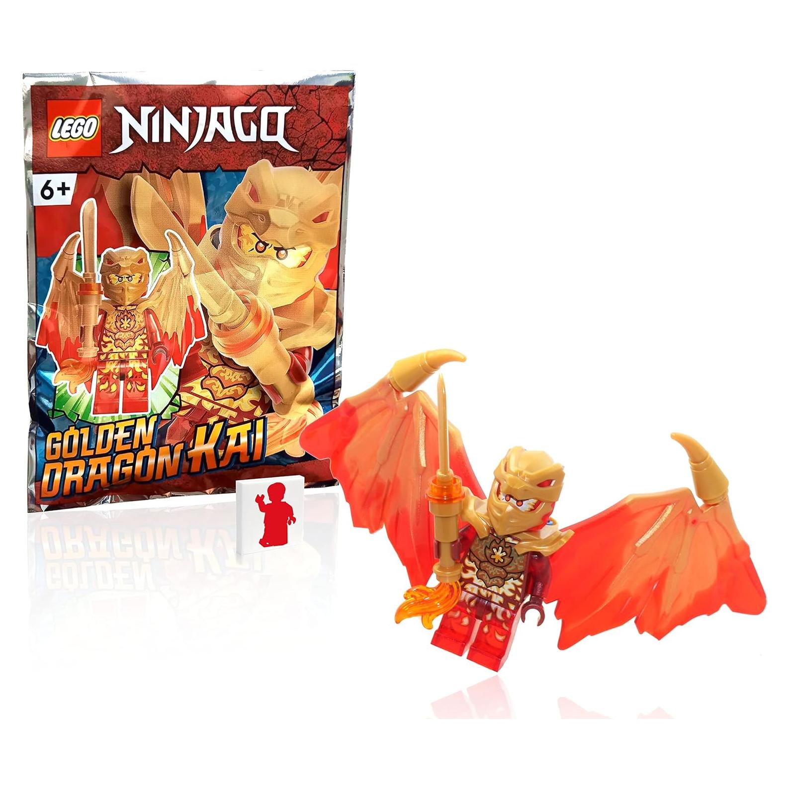 LEGO NINJAGO Minifigura Kai Dragón Dorado con Alas y Espada