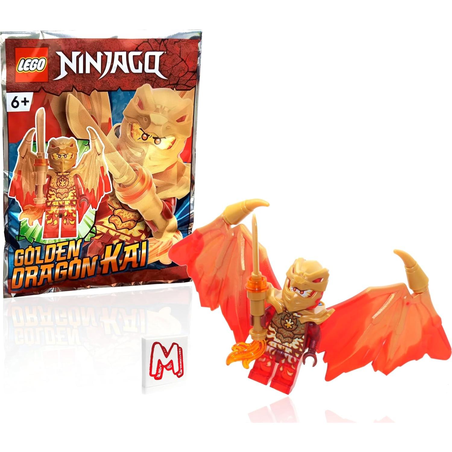 LEGO NINJAGO Minifigura Kai Dragón Dorado con Alas y Espada