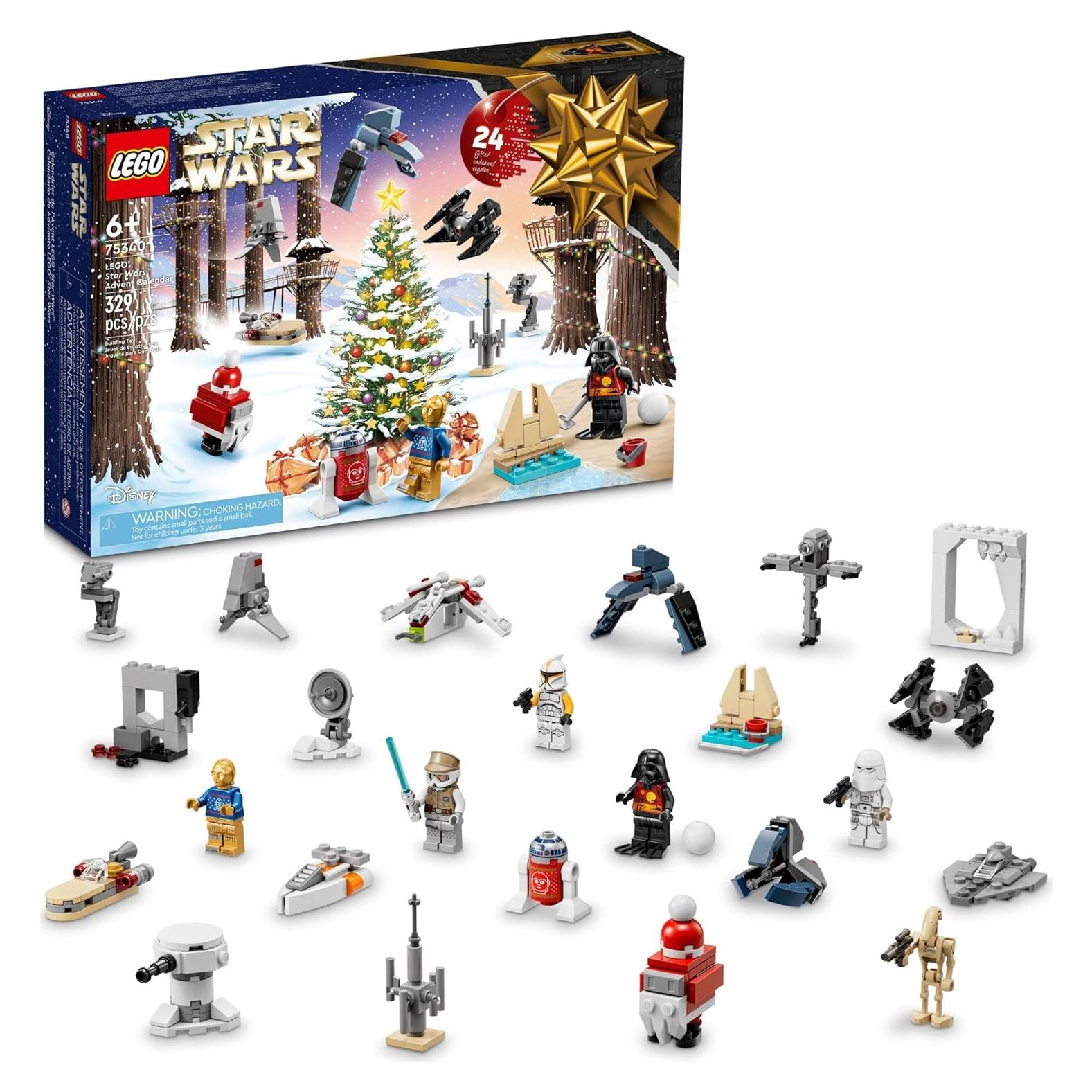 LEGO Star Wars 2022 Advent Calendar 75340 Building Toy Set for Kids, Boys and Girls, Ages 6+, 8 Characters and 16 Mini Builds (329 Pieces)