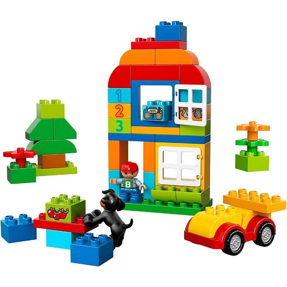 DUPLO All-in-One-Box-of-Fun Building Kit 10572 Open Ended Toy for Imaginative Play with Large Bricks Made for Toddlers and preschoolers (65 Pieces)