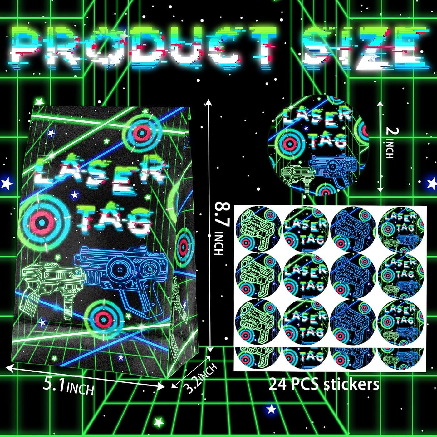 Bolsas de Regalo Laser Tag - SamPartyShop - 20 Piezas Neón