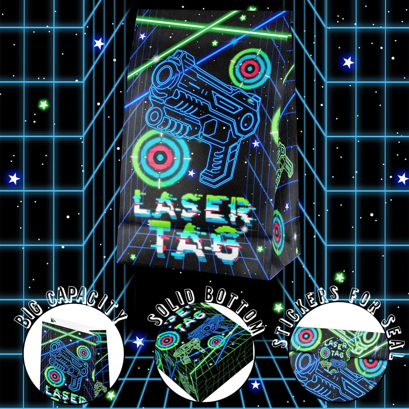 Bolsas de Regalo Laser Tag - SamPartyShop - 20 Piezas Neón