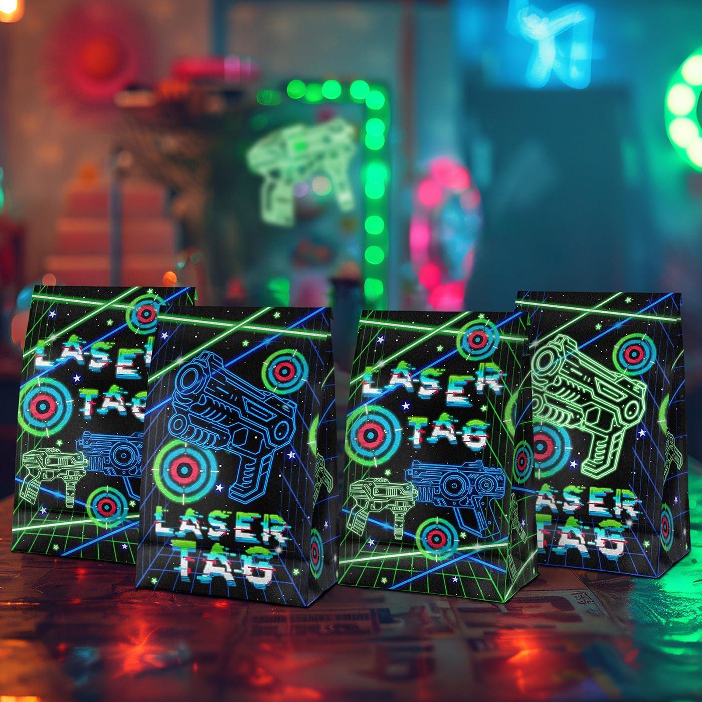 Bolsas de Regalo Laser Tag - SamPartyShop - 20 Piezas Neón