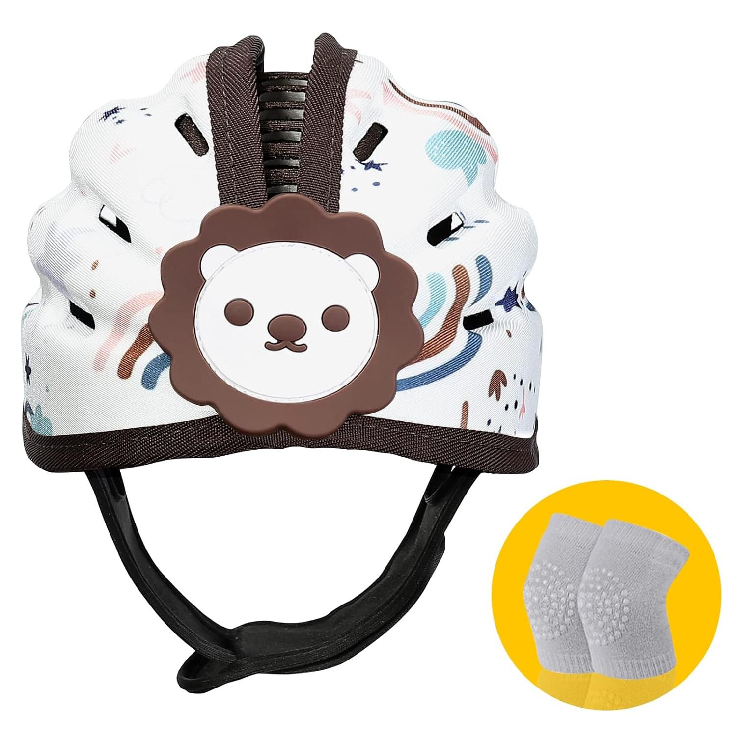 Casco de Seguridad para Bebés Orzbow León Marrón Ajustable