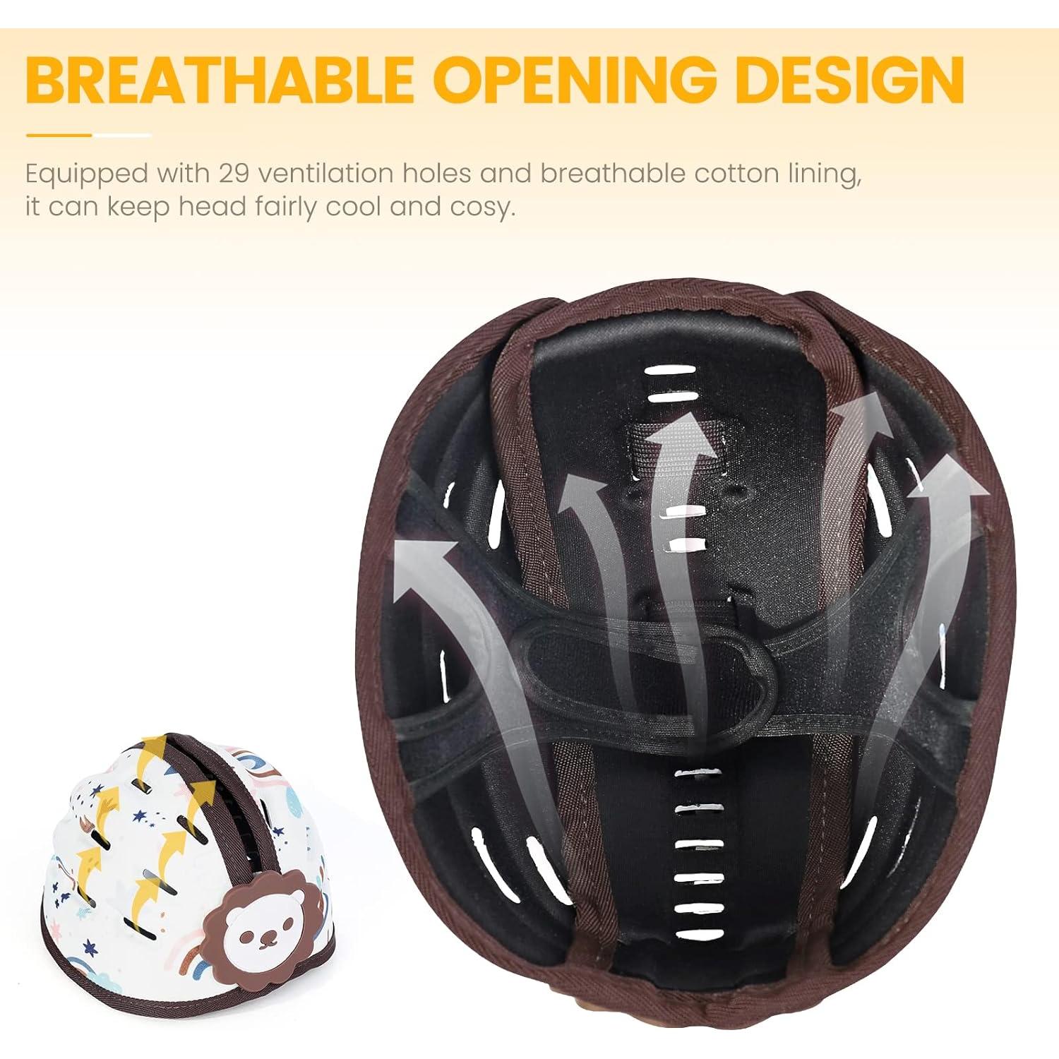 Casco de Seguridad para Bebés Orzbow León Marrón Ajustable