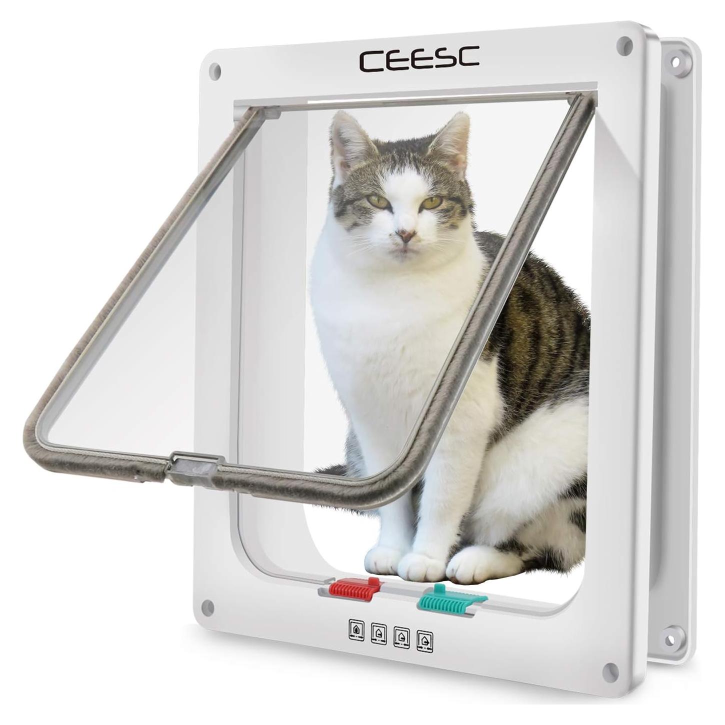 Puerta para Gatos Extra Grande CEESC XL Impermeable 28x24.9cm