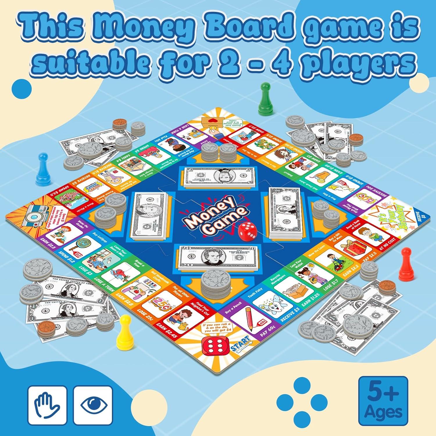 Juego de mesa de dinero Torlam para niños - Aprendizaje matemático