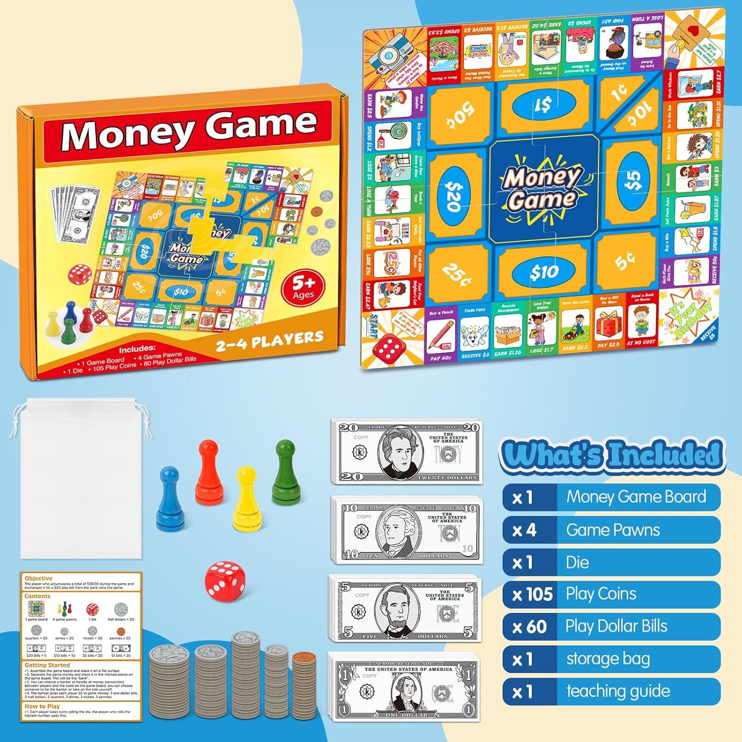 Juego de mesa de dinero Torlam para niños - Aprendizaje matemático