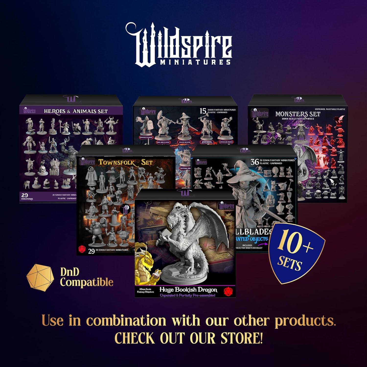 Miniaturas D&D Sin Pintar Wildspire - 65 Monstruos 28mm