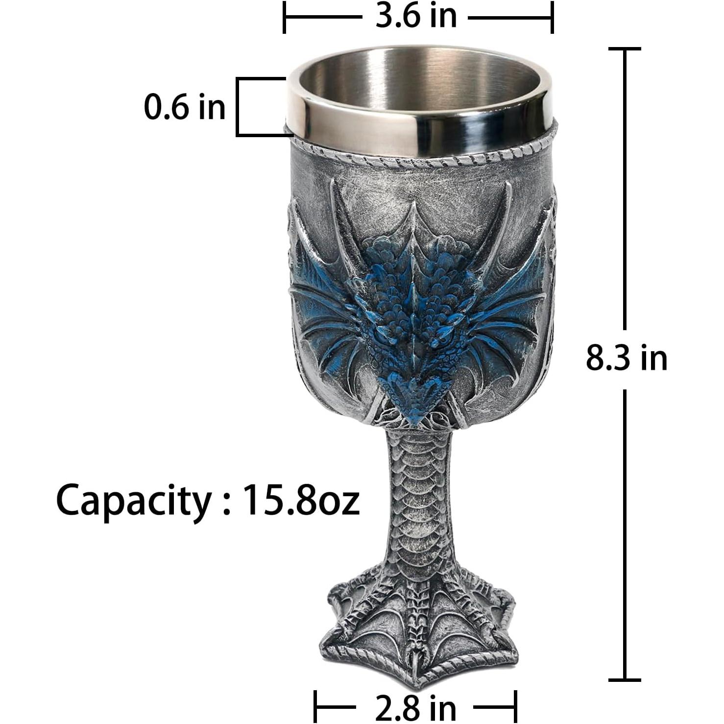 Cáliz Grande Dragón Azul Medieval Alikiki - 0.47L