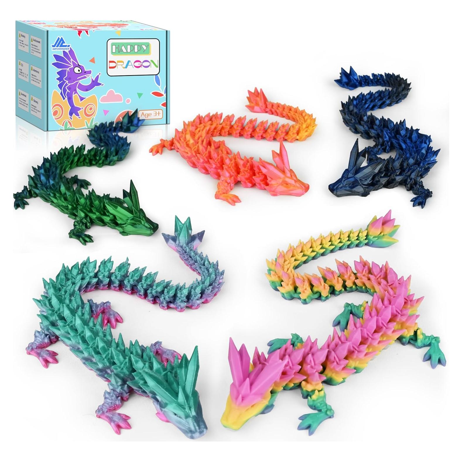 Juego de Dragones Impresos en 3D 5PCS Impossmaker Articulados