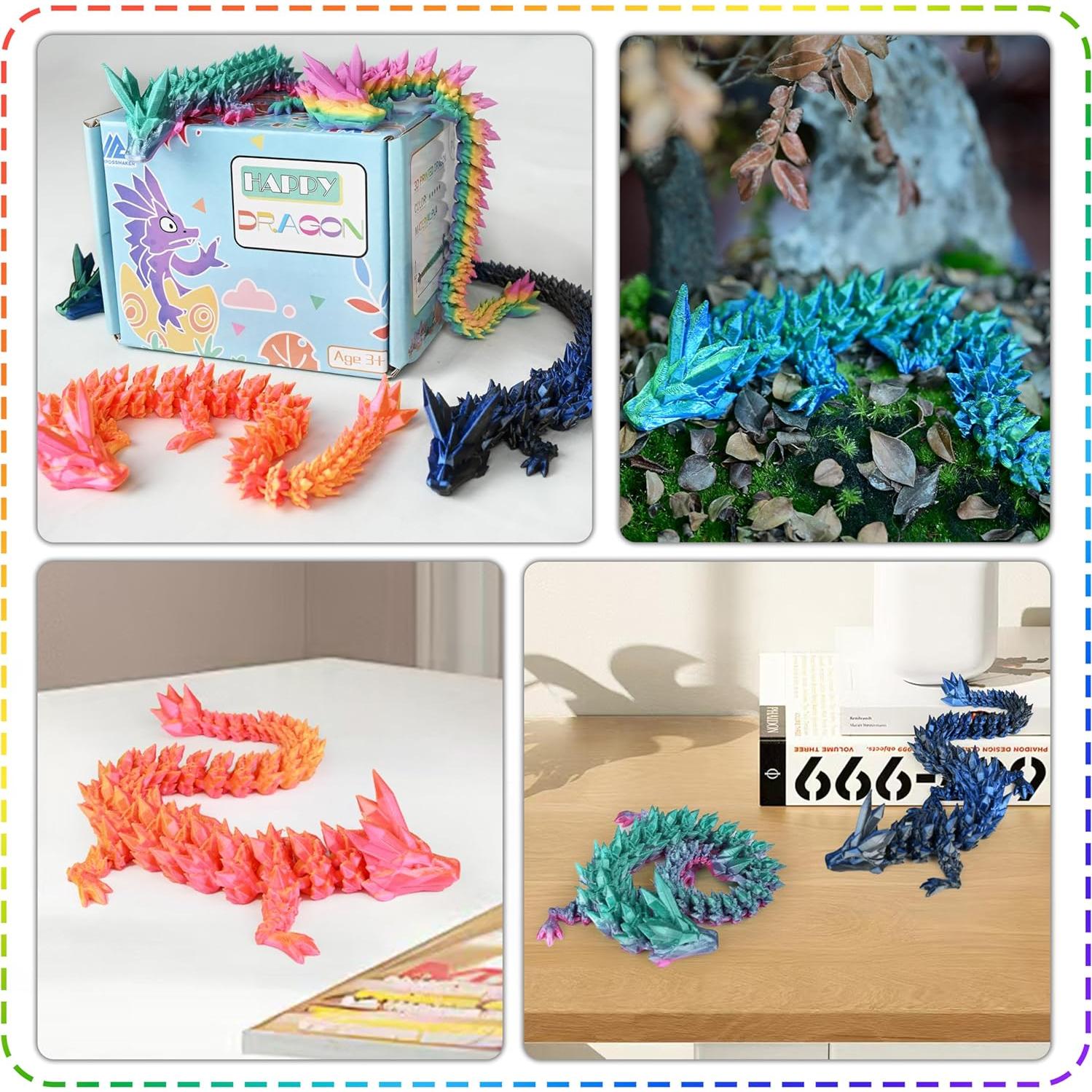 Juego de Dragones Impresos en 3D 5PCS Impossmaker Articulados
