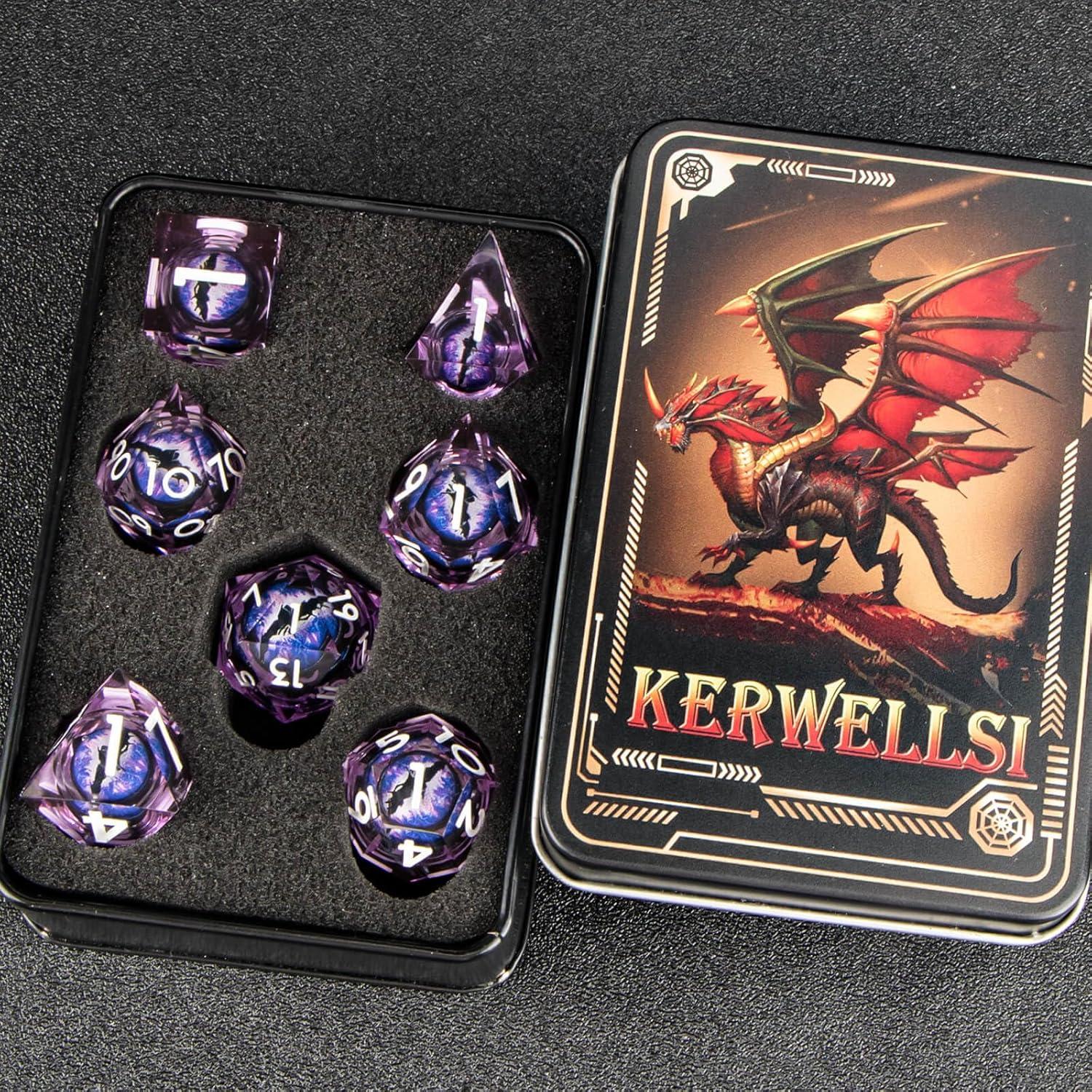 Conjunto de Dados DND KERWELLSI Ojo de Dragón 7 Piezas