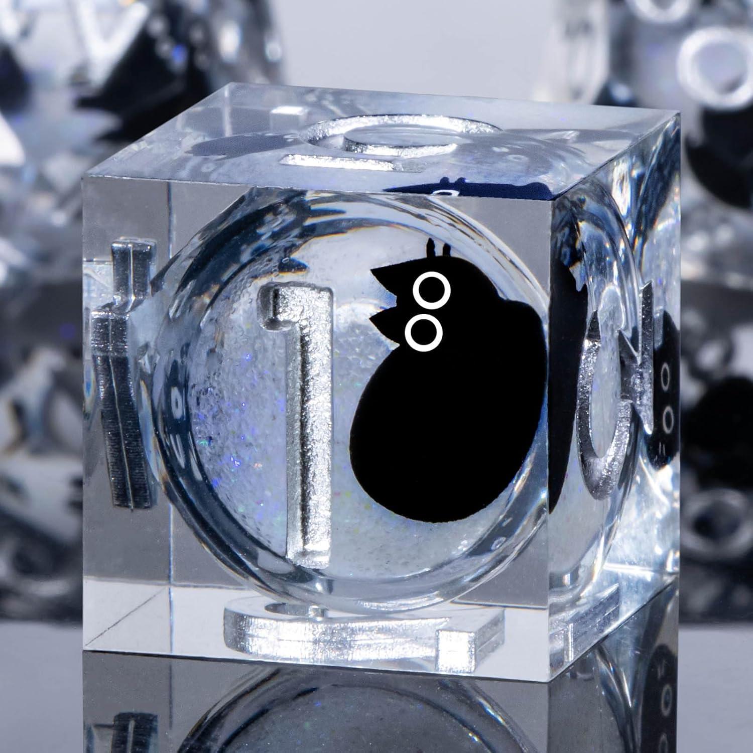 Juego de Dados DND RUNFNG 7 Pcs Resina Gato Caja Regalo