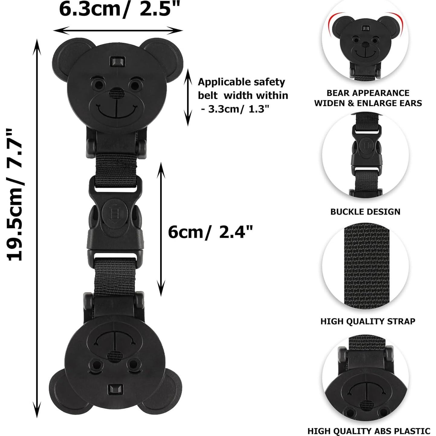 Clip de Seguridad para Bebé QOPAHI Oso - Paquete de 2