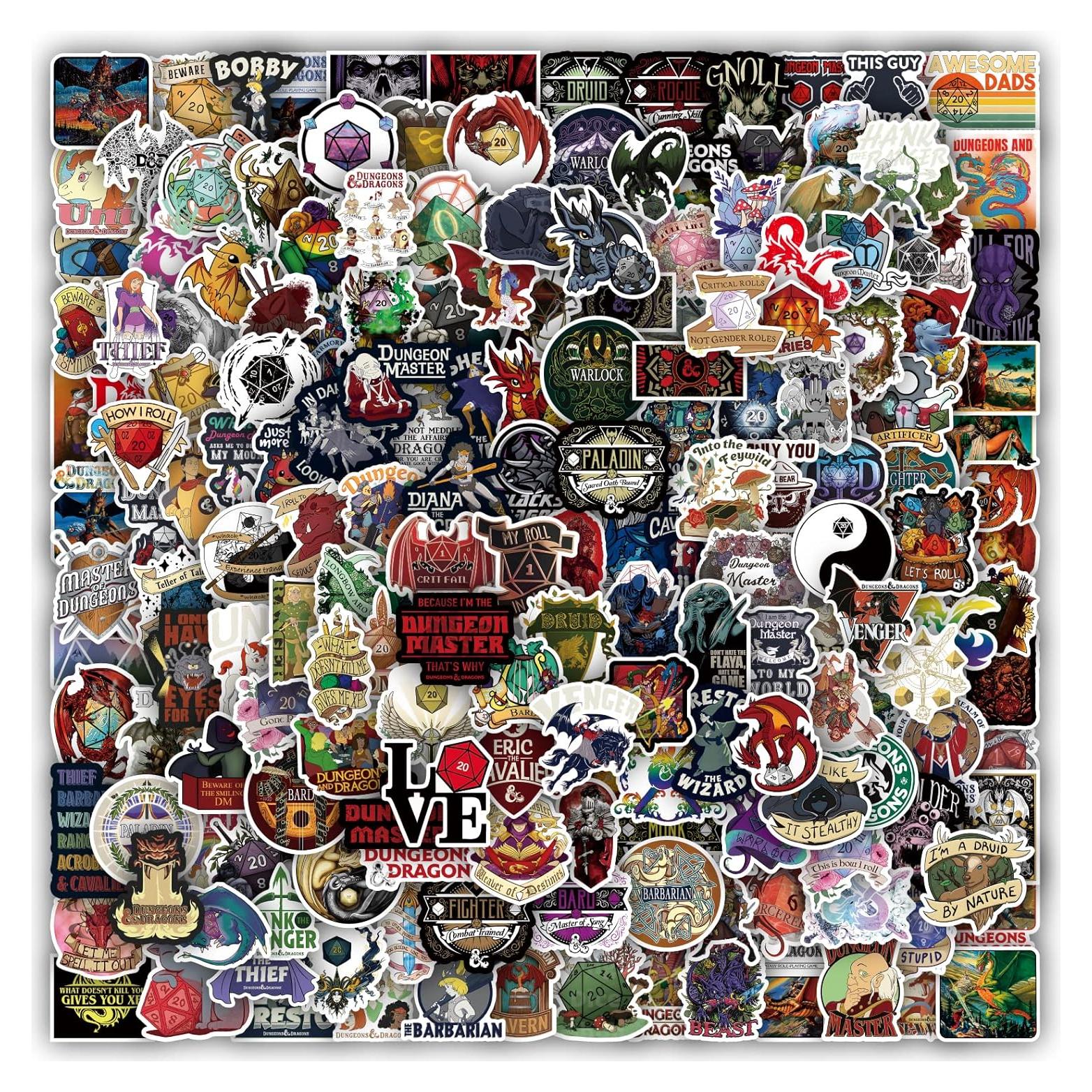 200 Stickers Dungeons y Dragons - PVC Impermeables