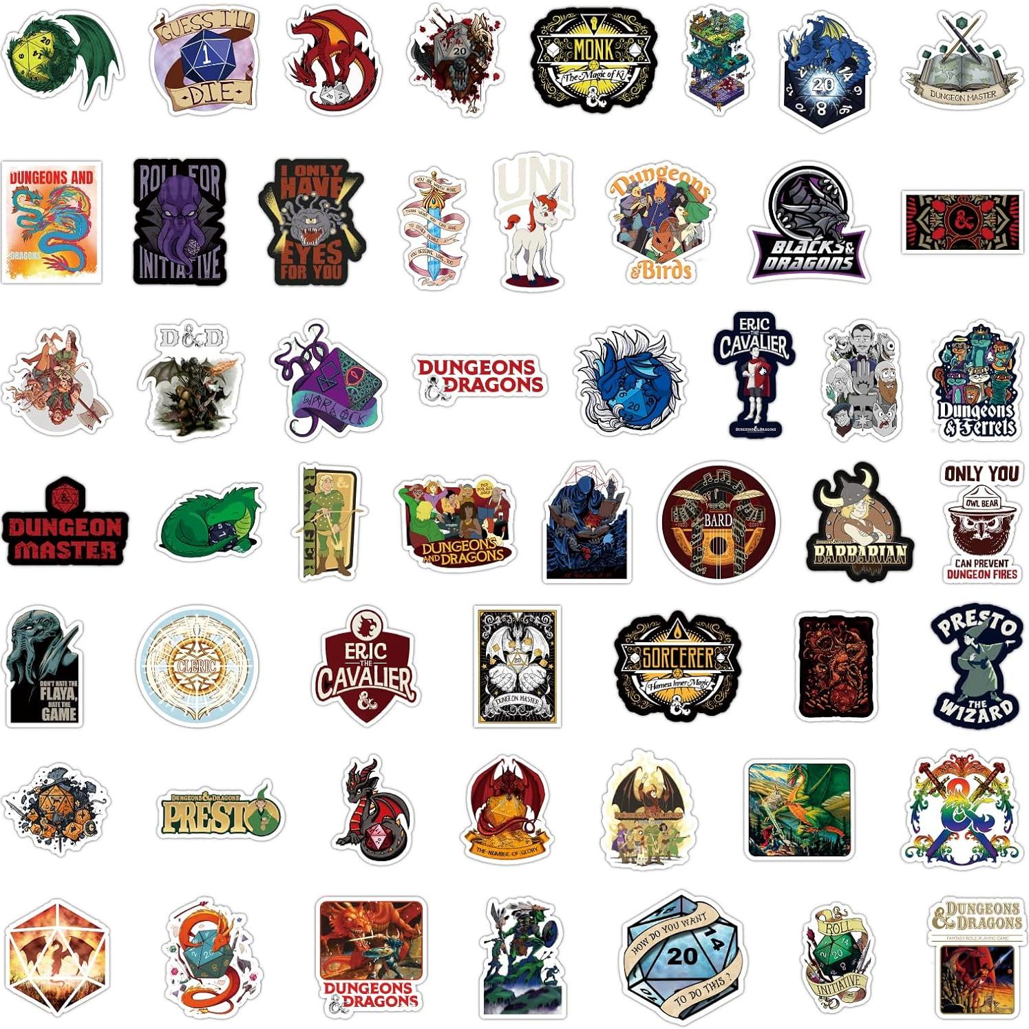 200 Stickers Dungeons y Dragons - PVC Impermeables