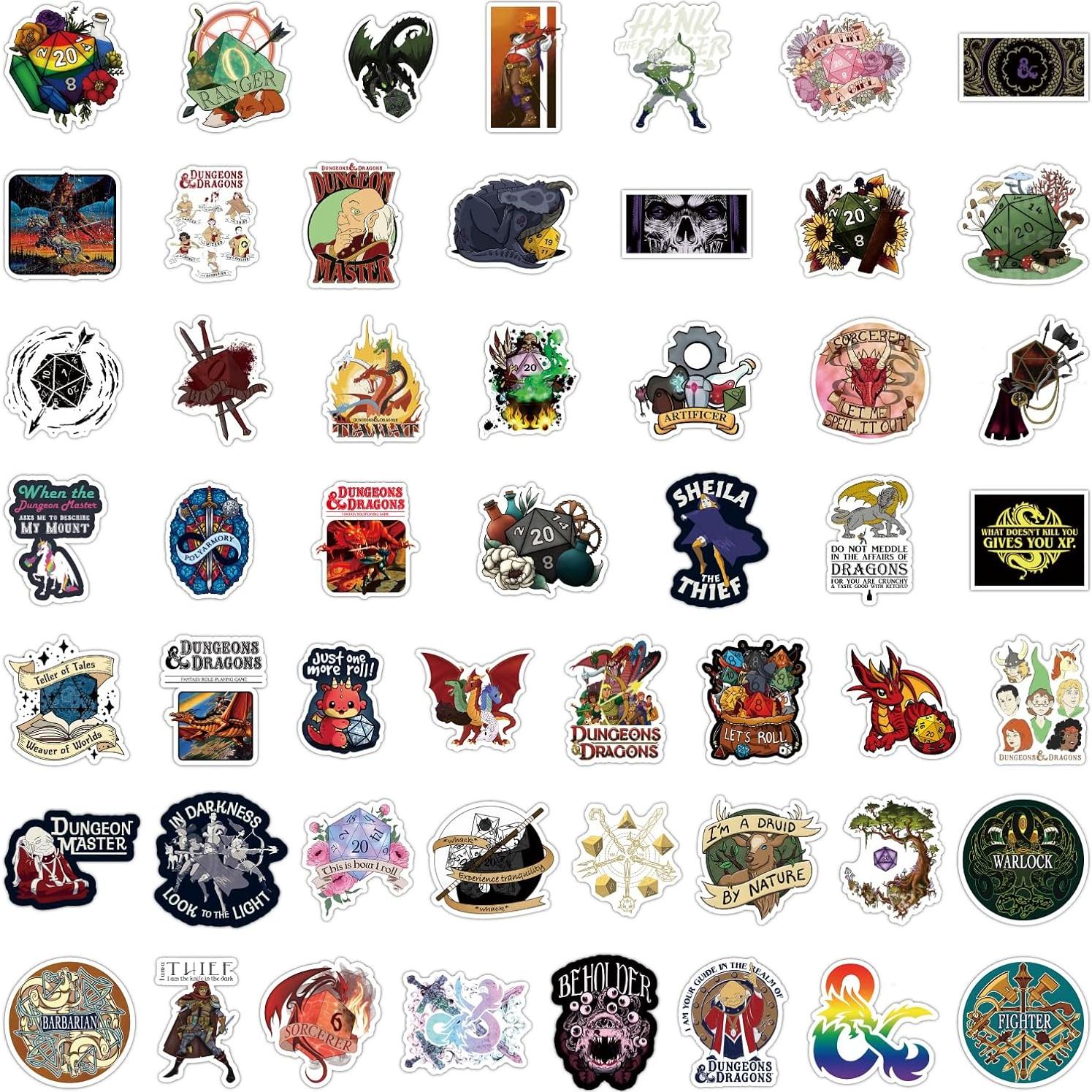 200 Stickers Dungeons y Dragons - PVC Impermeables