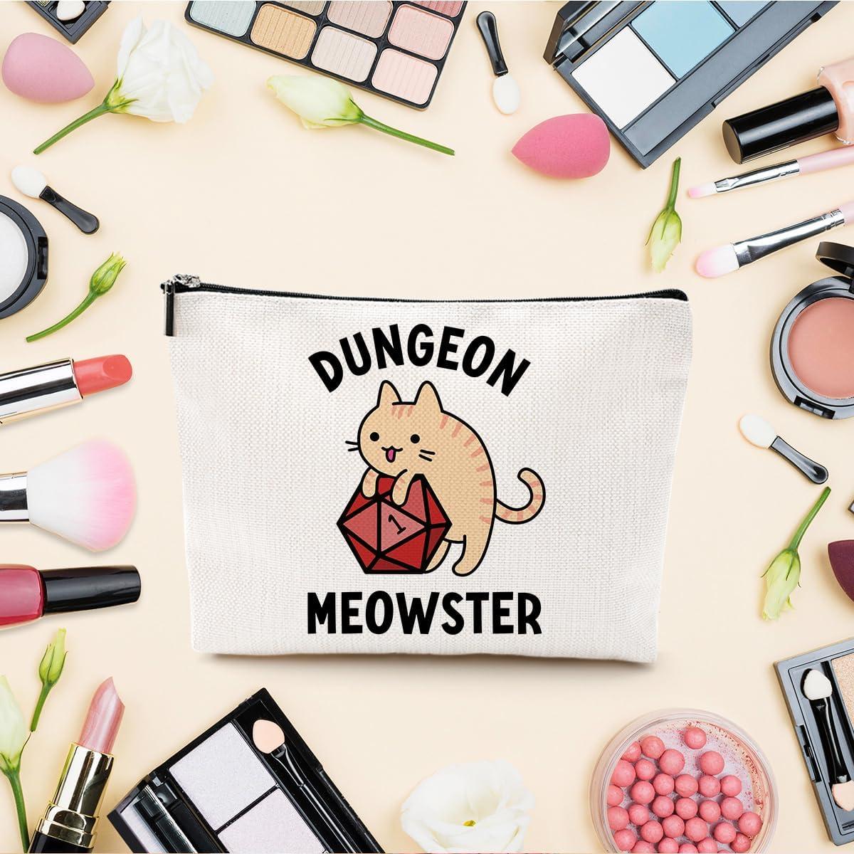 Bolsa de Maquillaje LONGXIN Gato Dados 22.86x17.78 cm