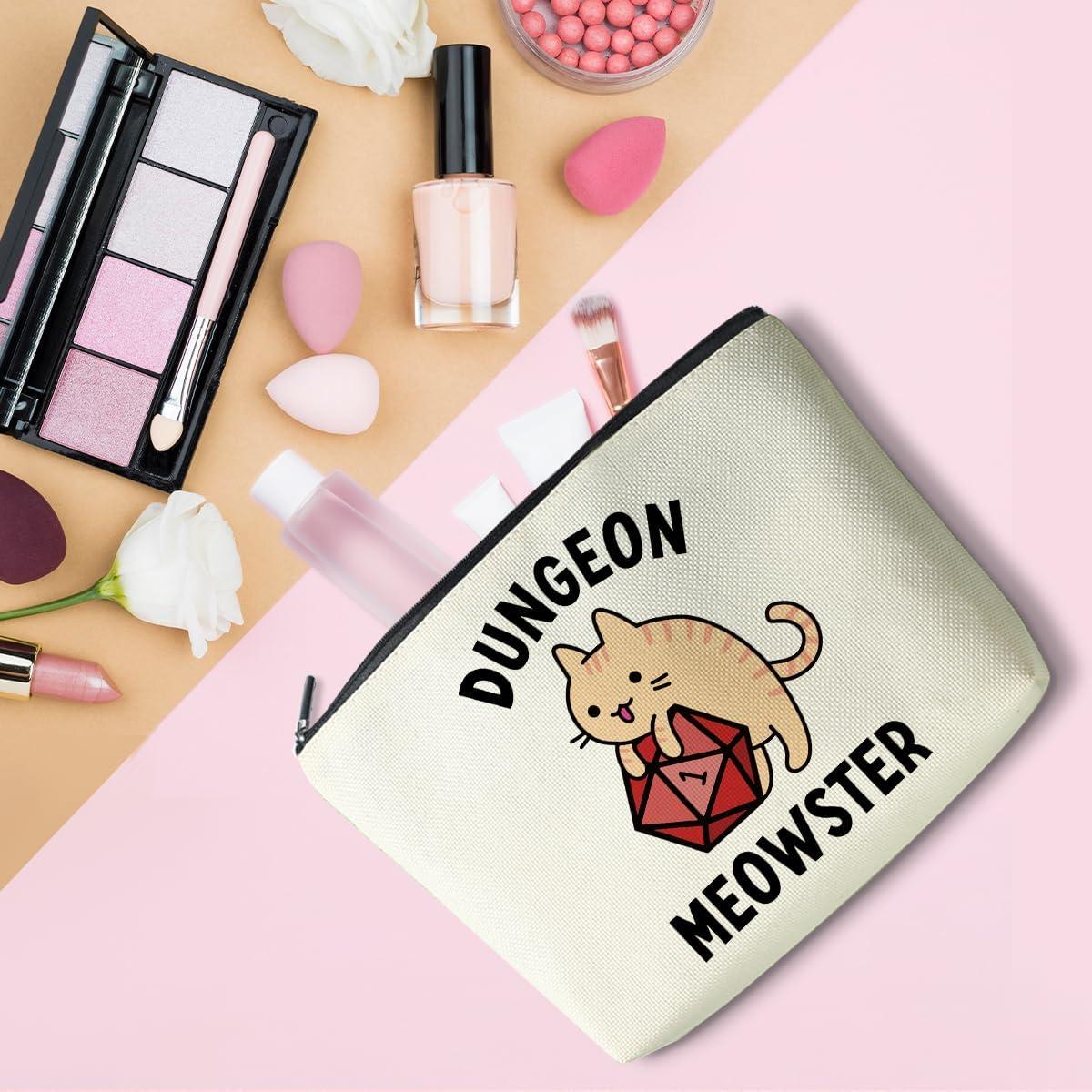 Bolsa de Maquillaje LONGXIN Gato Dados 22.86x17.78 cm