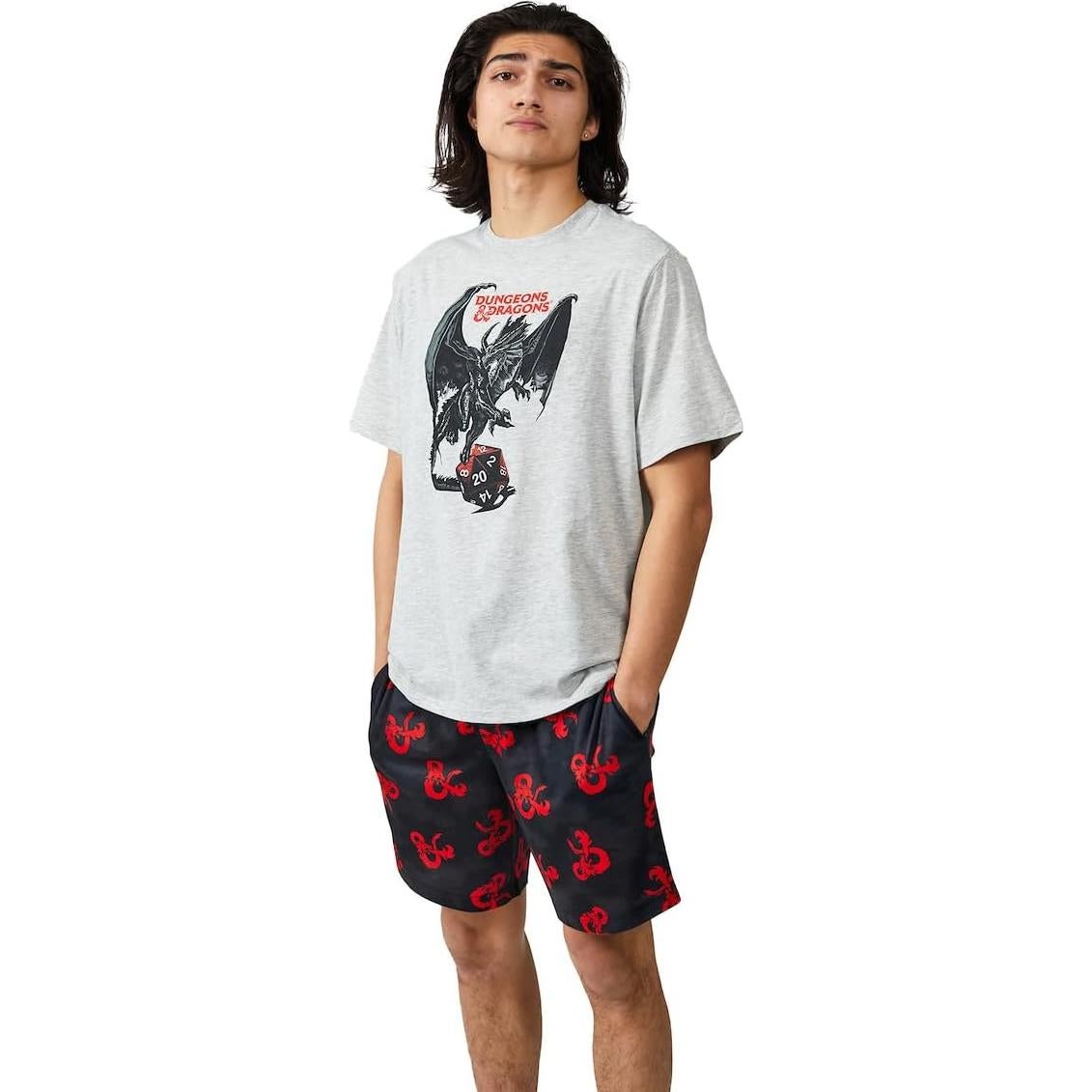 Bioworld Dungeons & Dragons Men's 2-Pack T-Shirt & Lounge Shorts Sleep Set