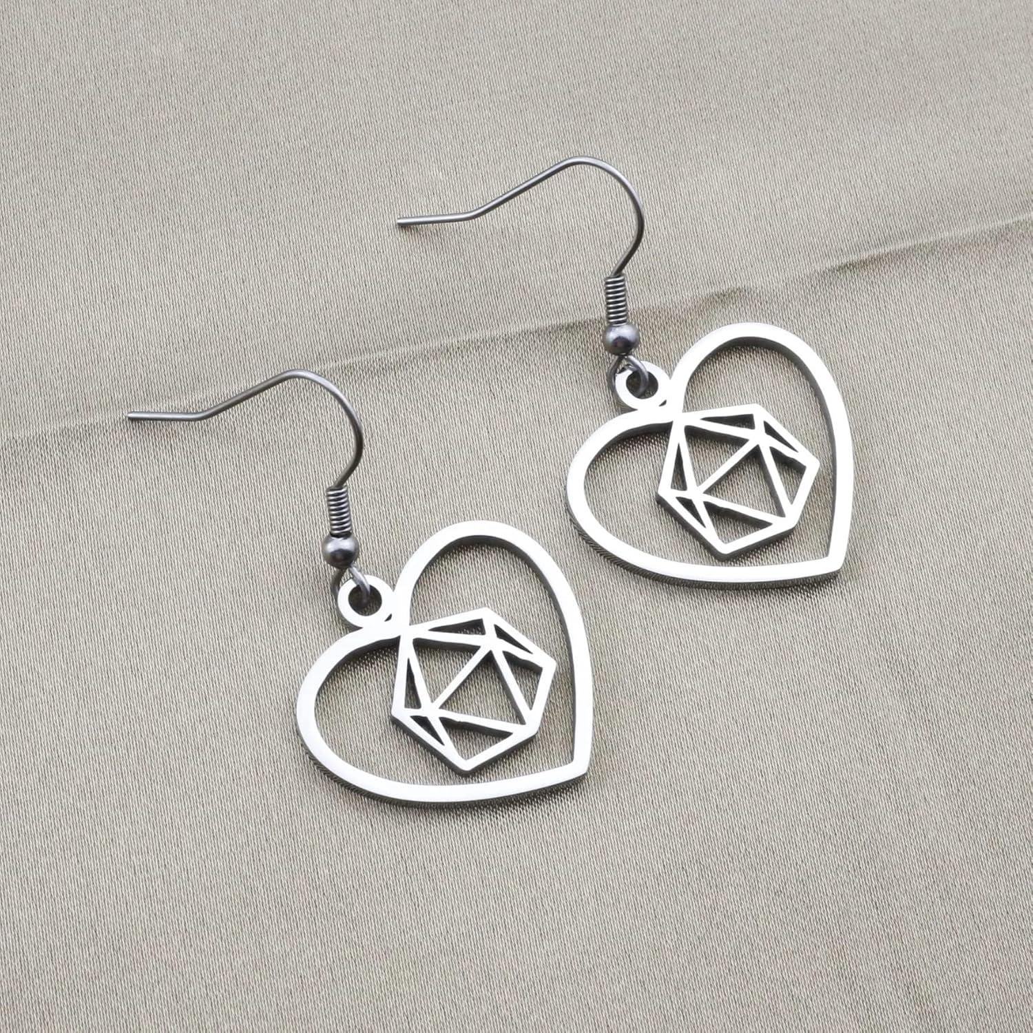 Collar y Pendientes DND Acero Inoxidable Ajustables