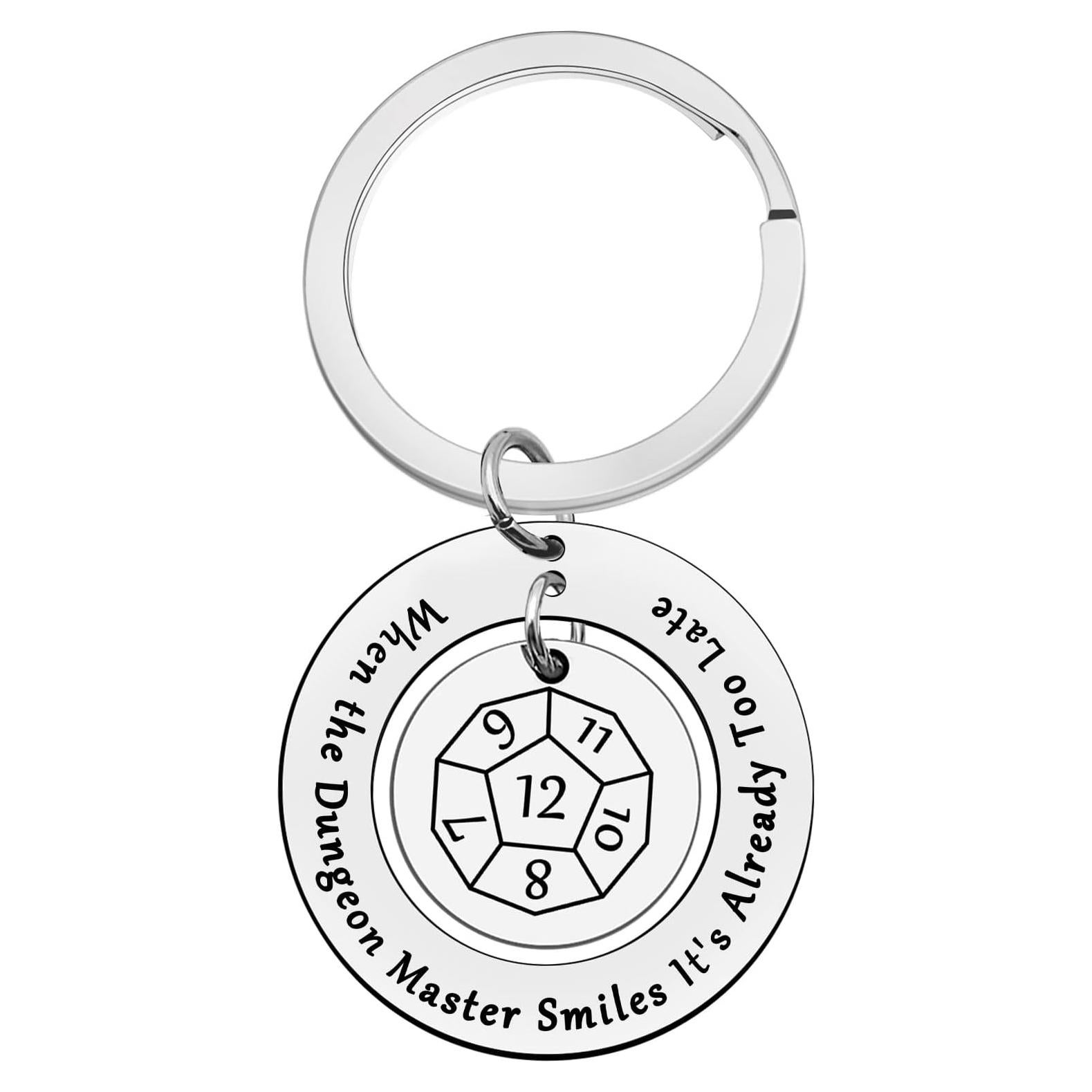 Xiahuyu Gift for Dungeon Master Keychain Dungeons and Dragons Gifts When The Dungeon Master Smiles It's Already Too Late Keychain Funny DND Gift RPG Gamer Gifts for Dungeon Masters Fans