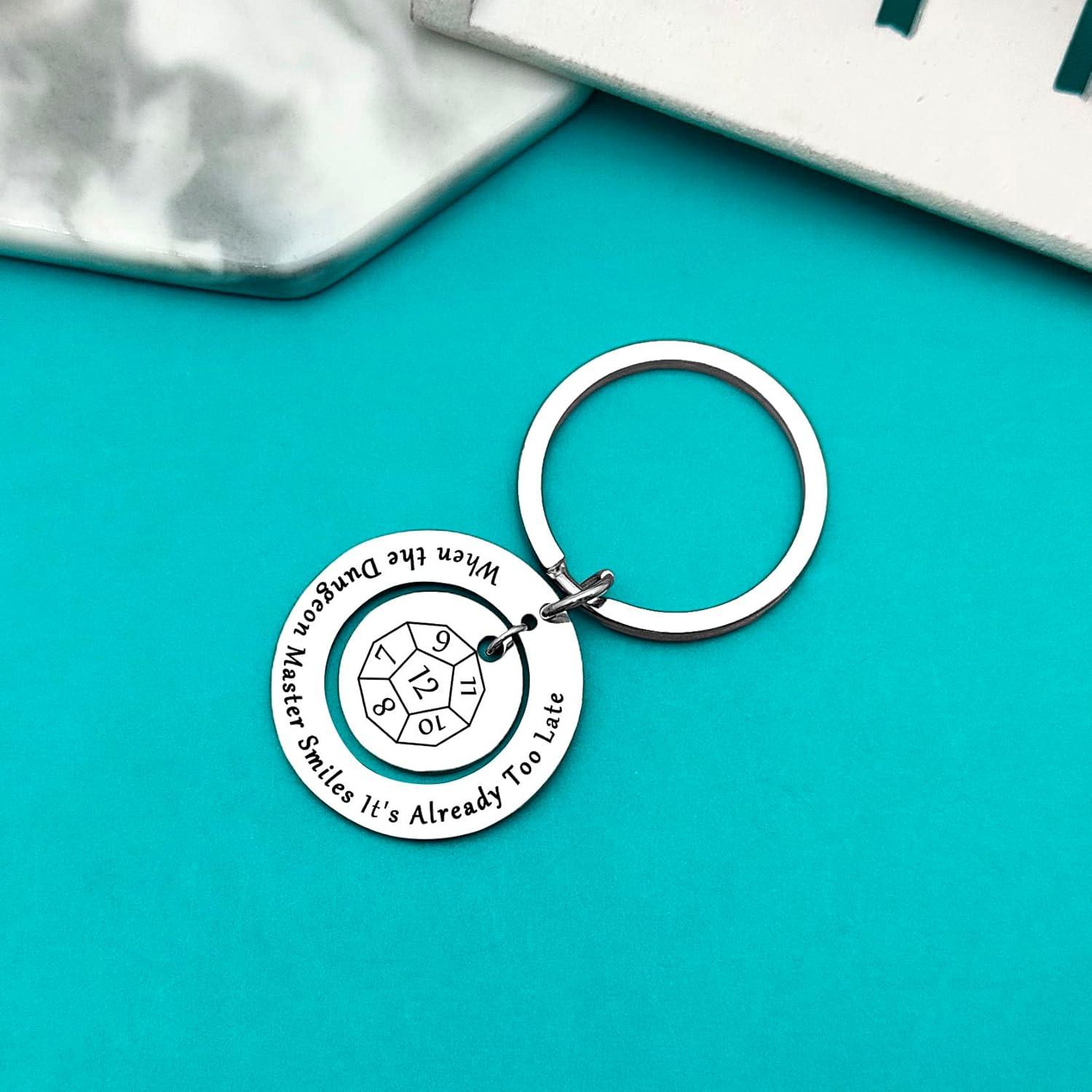 Xiahuyu Gift for Dungeon Master Keychain Dungeons and Dragons Gifts When The Dungeon Master Smiles It's Already Too Late Keychain Funny DND Gift RPG Gamer Gifts for Dungeon Masters Fans