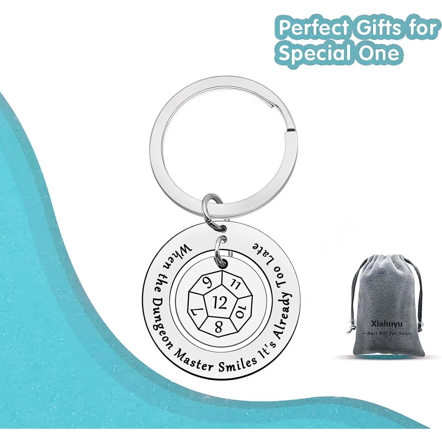 Xiahuyu Gift for Dungeon Master Keychain Dungeons and Dragons Gifts When The Dungeon Master Smiles It's Already Too Late Keychain Funny DND Gift RPG Gamer Gifts for Dungeon Masters Fans