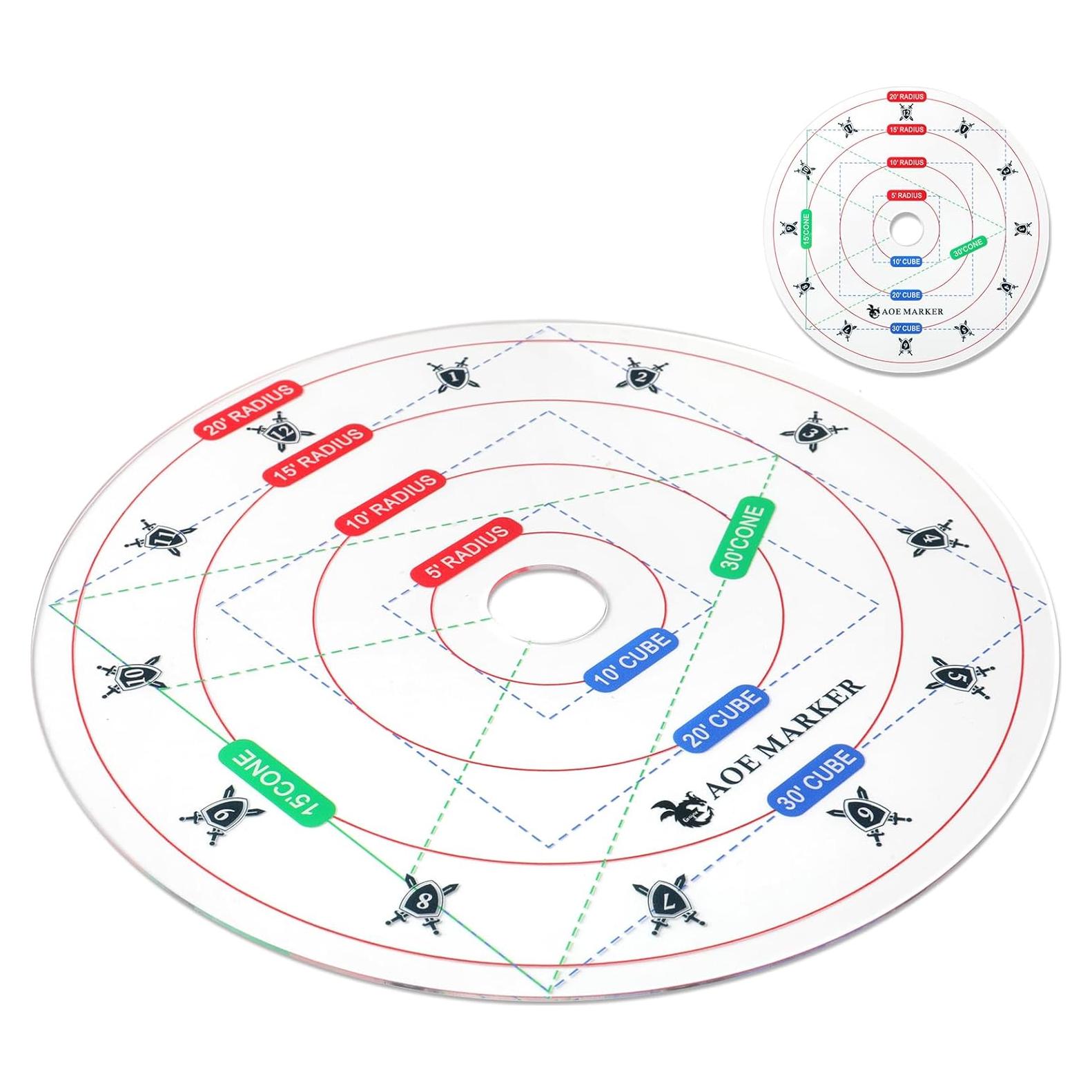 Plantilla de Hechizo D&D Grajar 30cm AOE Acrílica