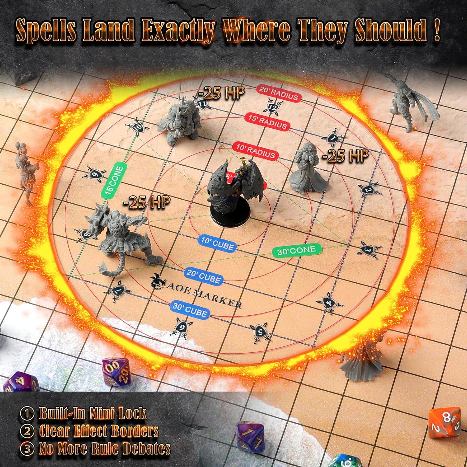 Plantilla de Hechizo D&D Grajar 30cm AOE Acrílica